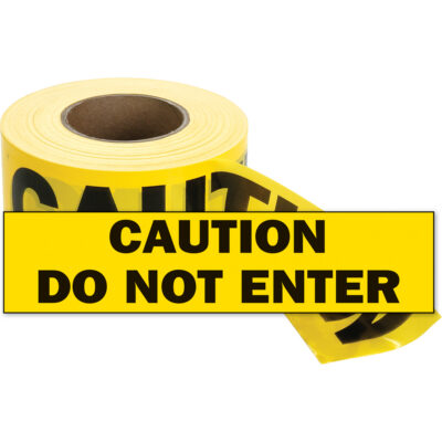 Rubans pour barricades, Anglais, 3" la x 1000' lo, 2 mils, Noir sur jaune