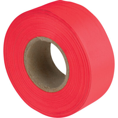 Rubans pour signalisation, 1,1875" la x 150' lo, Rouge fluorescent