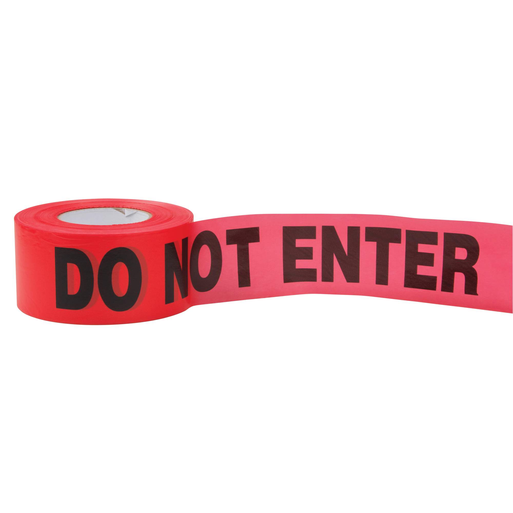 Rubans standards pour barricades, Anglais, 3" la x 1000' lo, 2 mils, Rouge