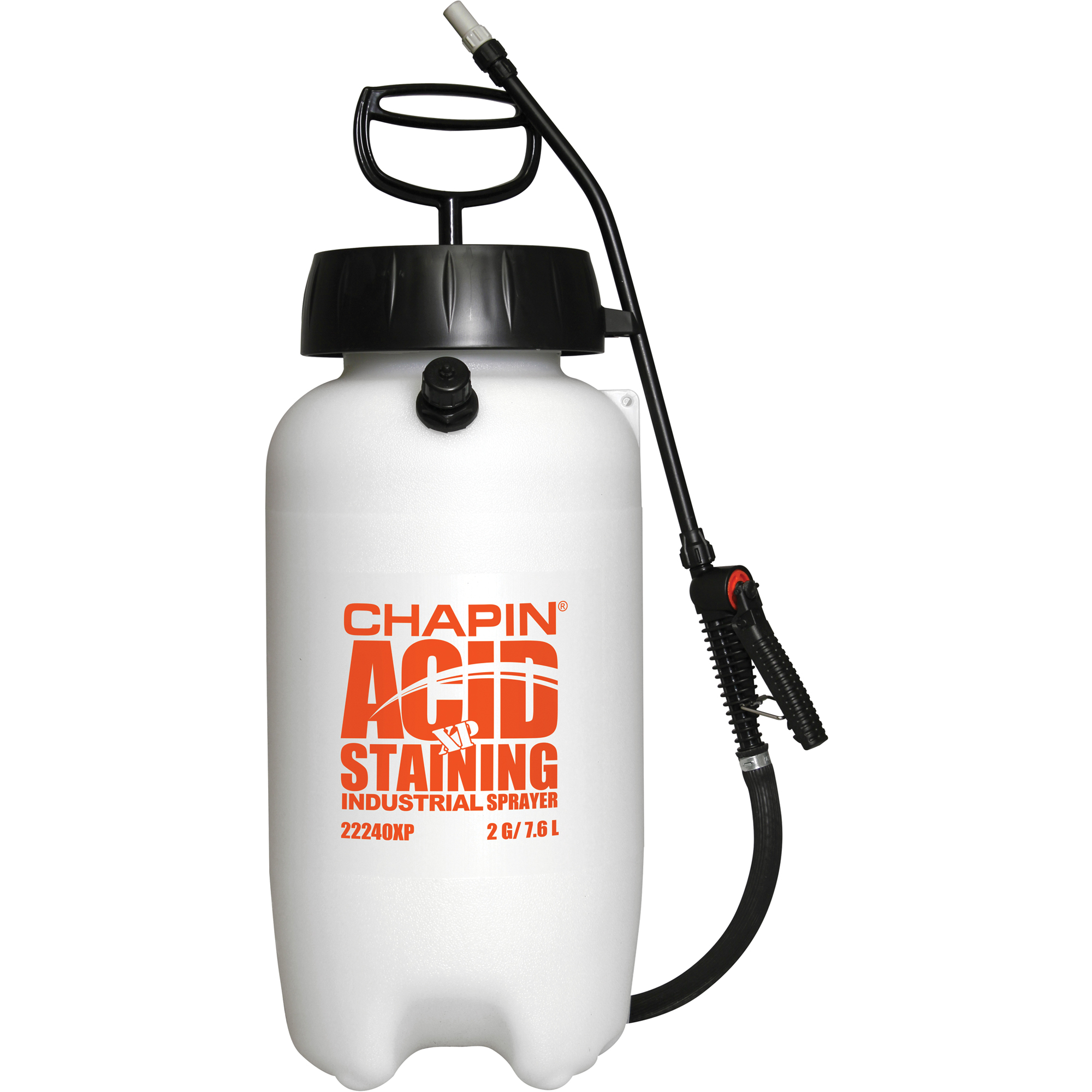 Pulvérisateurs industriels résistants à l'acide, 2 gal. (7,6 L), Plastique, Lance de 12"