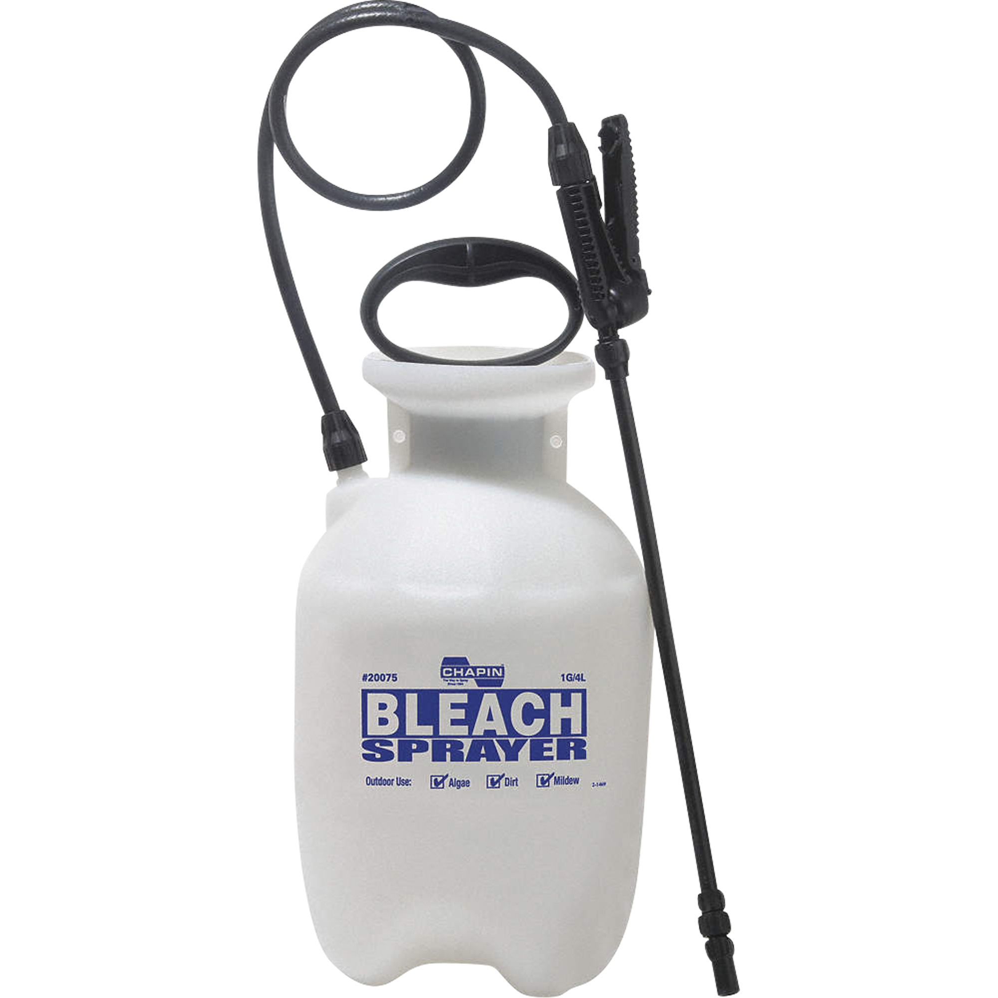 Réservoir avec pulvérisateur d’eau de javel pour désinfecter, 1 gal. (3,8 L), Polypropylène, Lance de 12"