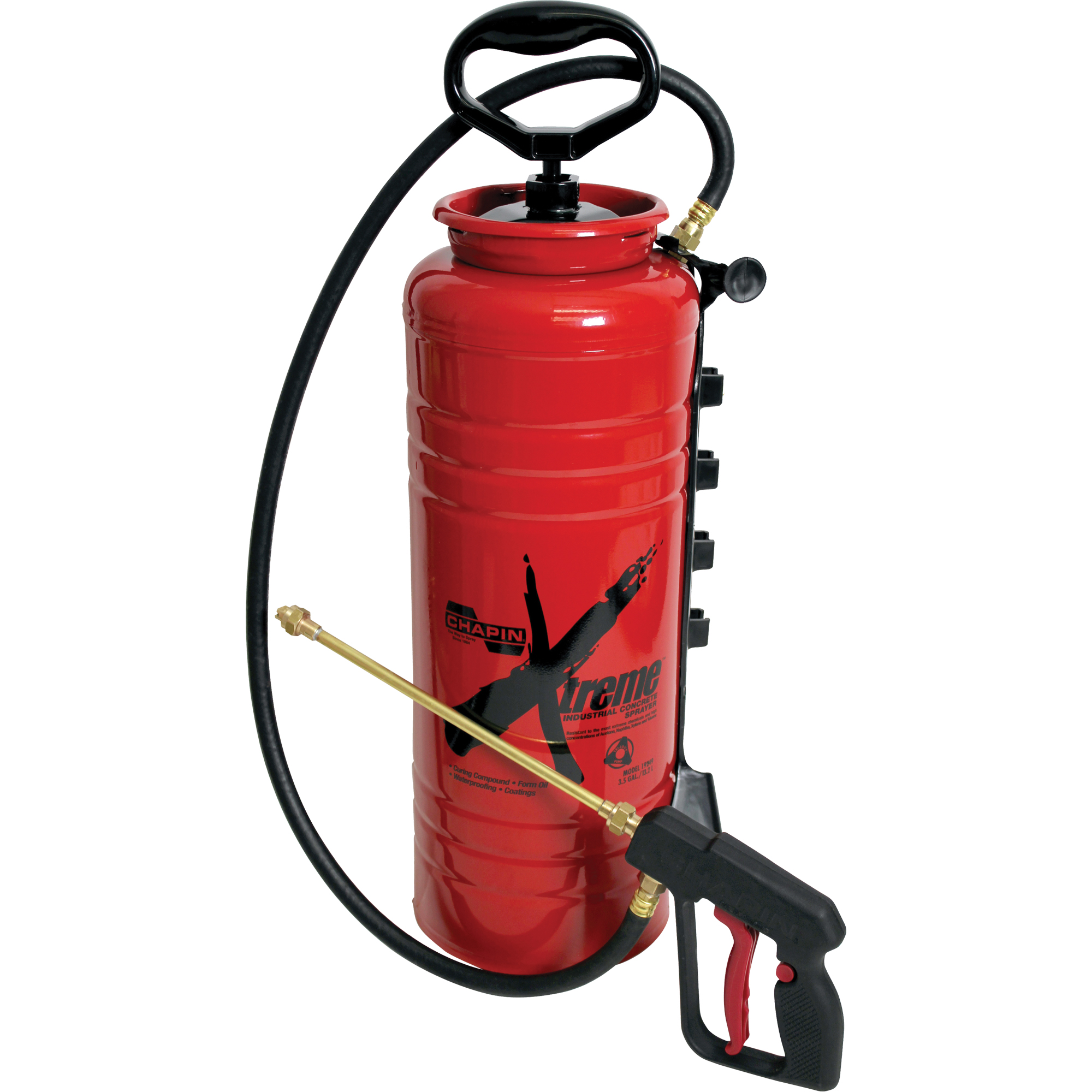 Vaporisateur de béton industriel XtremeMC avec perche antigoutte, 3,5 gal. (13,25 L), Acier, Lance de 24"