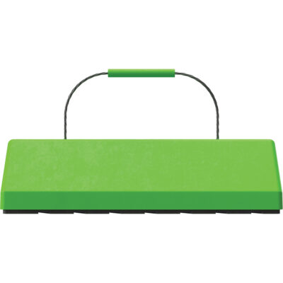 Cale de roue pour avion Checkers SafetyMC SafeRayMC avec poignée à câble & patin en caoutchouc, Uréthane, Vert fluorescent, 24" la x 8" p x 6" h