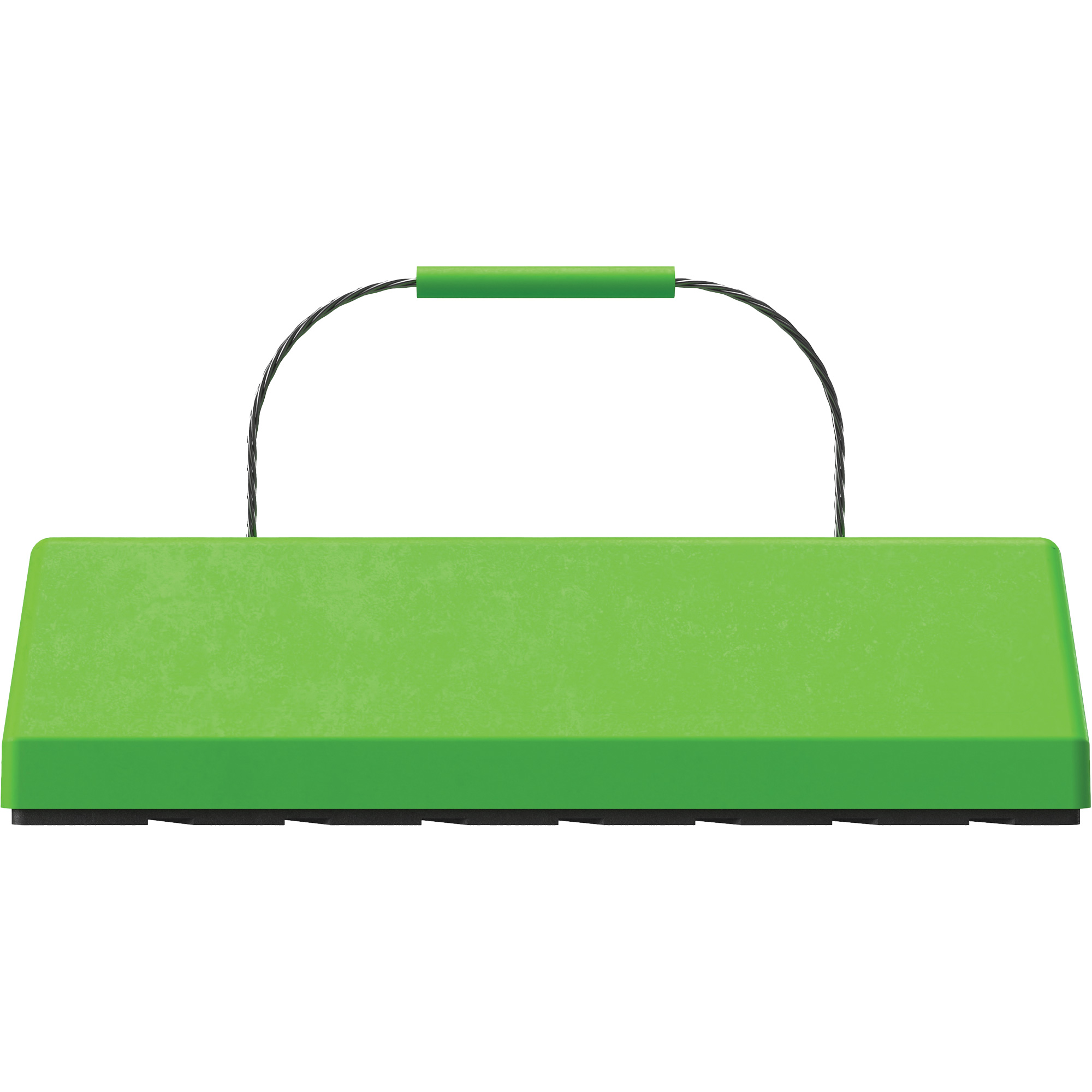Cale de roue pour avion Checkers SafetyMC SafeRayMC avec poignée à câble & patin en caoutchouc, Uréthane, Vert fluorescent, 24" la x 8" p x 6" h