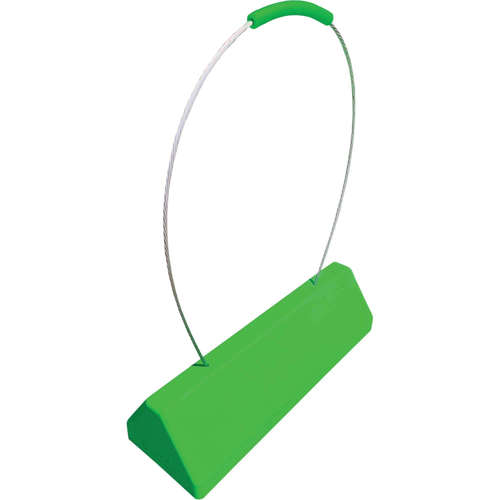 Cale de roue pour avion Checkers SafetyMC SafeRayMC avec poignée à câble ergonomique, Uréthane, Vert fluorescent, 24" la x 8" p x 6" h
