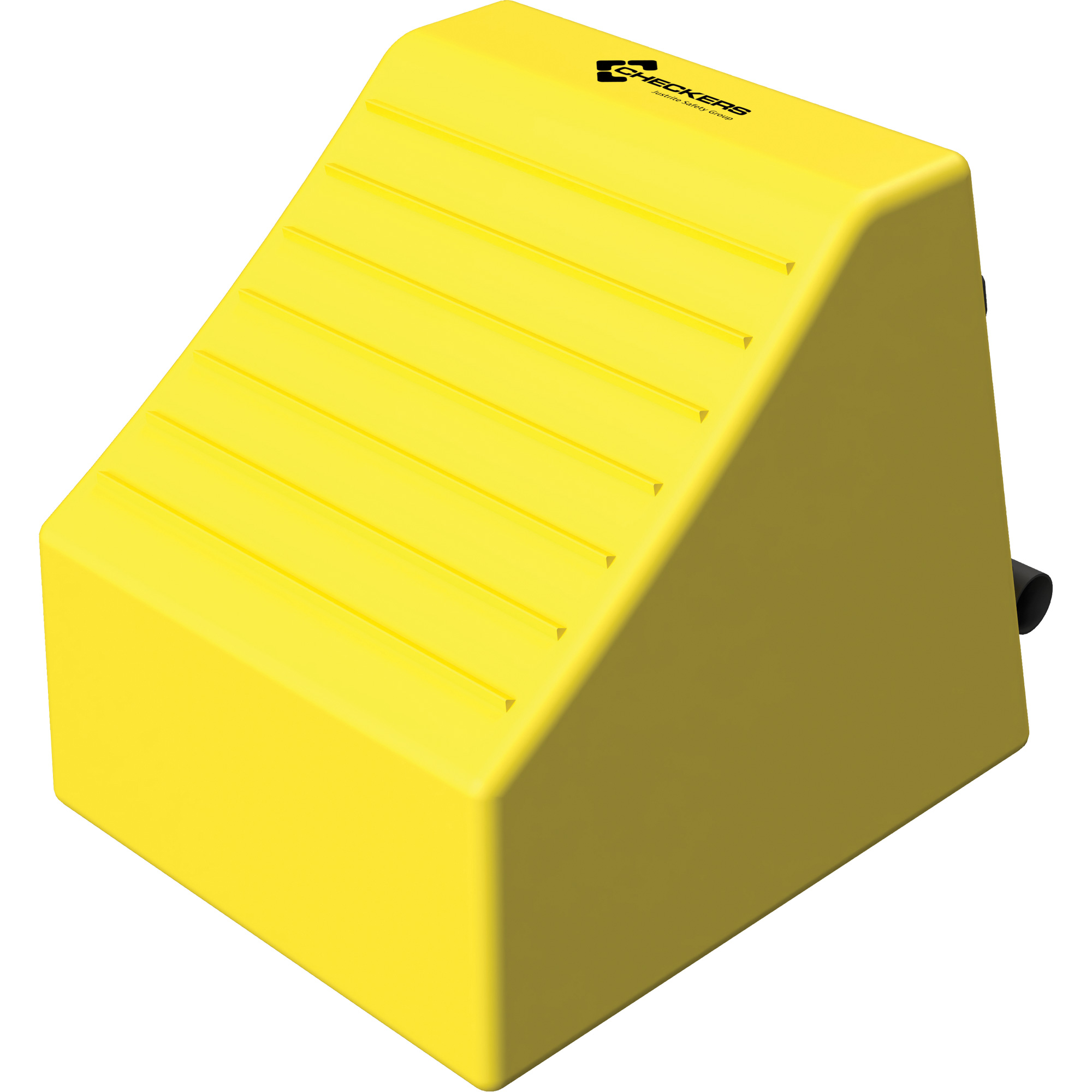 Cale de roue ultra-robuste pour l'exploitation minière Checkers SafetyMC, PEHD, Jaune, 14-1/2" la x 17-1/2" p x 16" h