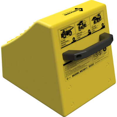 Cale de roue ultra-robuste pour l'exploitation minière Checkers SafetyMC sans support, PEHD, Jaune, 14-1/2" la x 17-1/2" p x 16" h