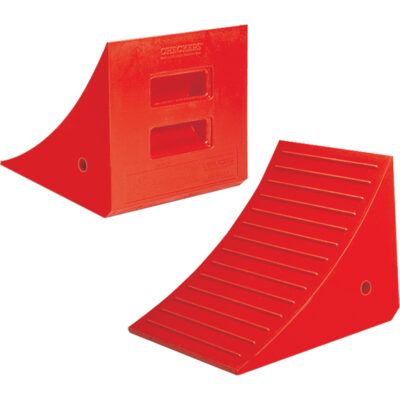 Cales-roue robustes, Polyuréthane, Orange, 14" la x 17" p x 14" h