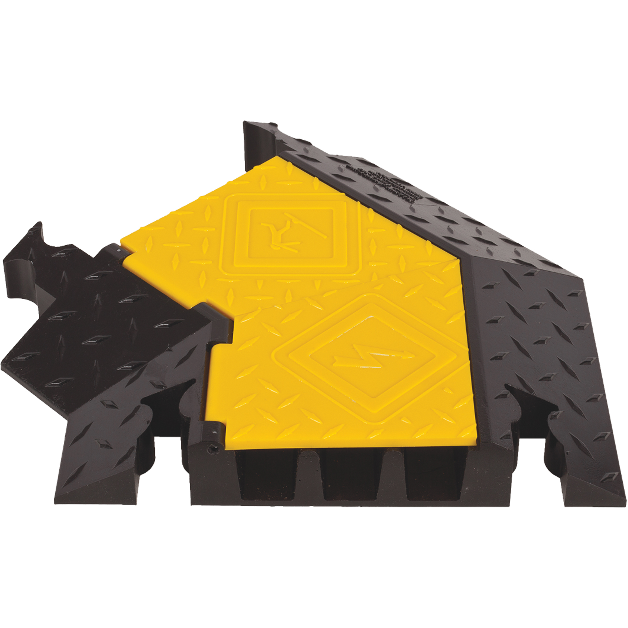 Protecteur de câble robuste à 3 canaux Yellow JacketMD, virage à gauche