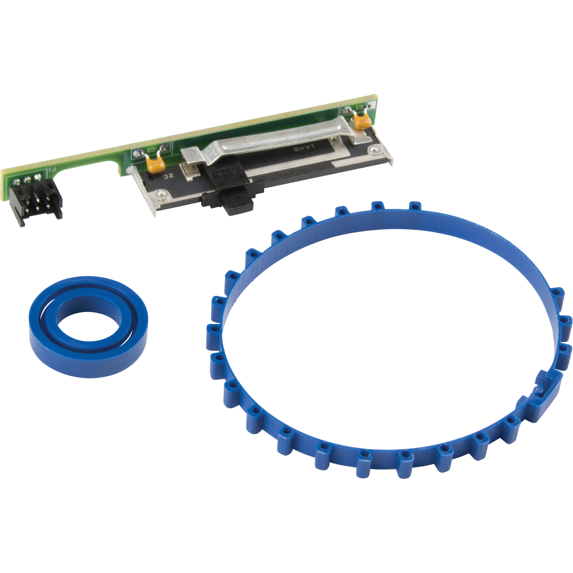 Potentiomètre bleu et interrupteur complet
