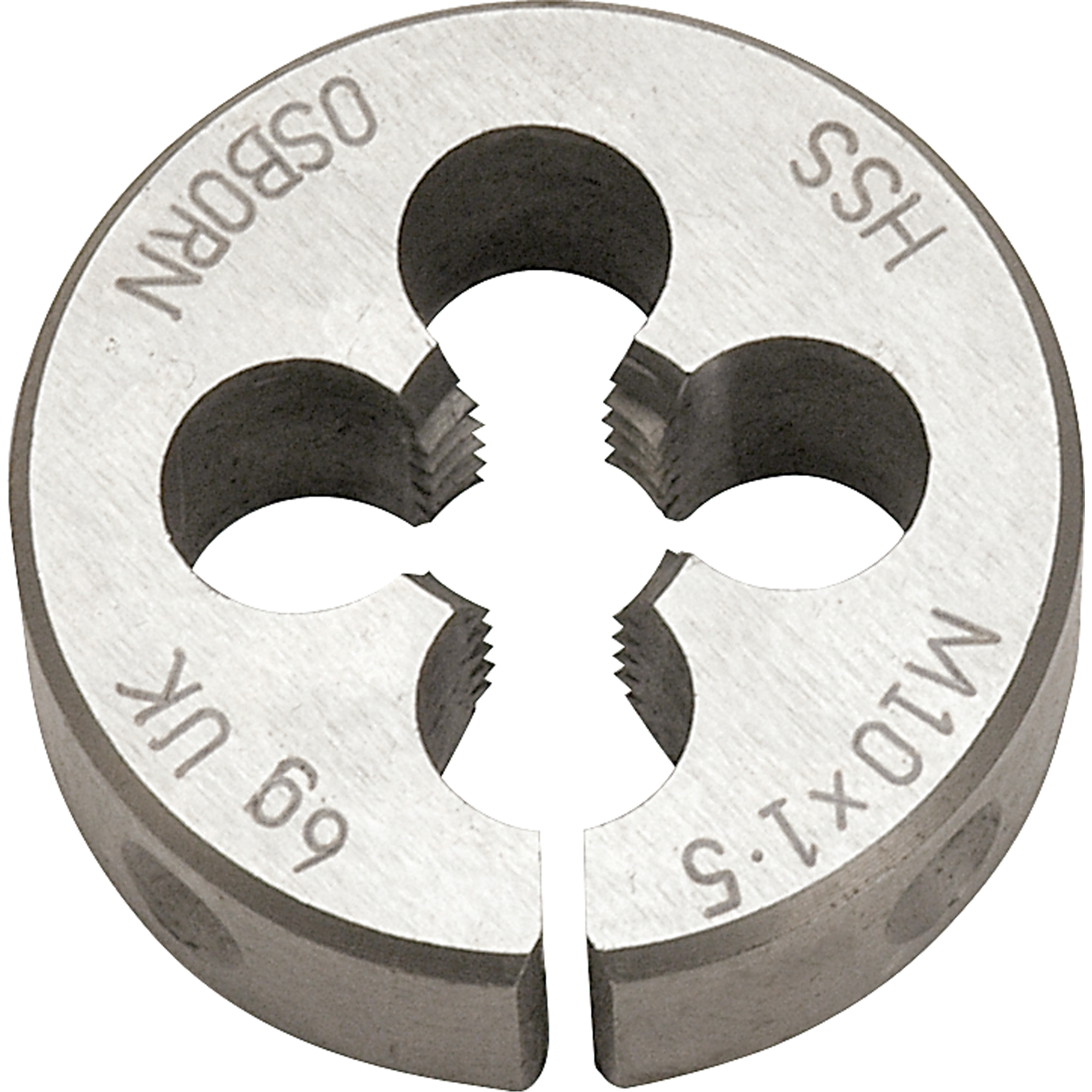 Filière ronde segmentée, Filet de M10 X 1,5, Acier rapide