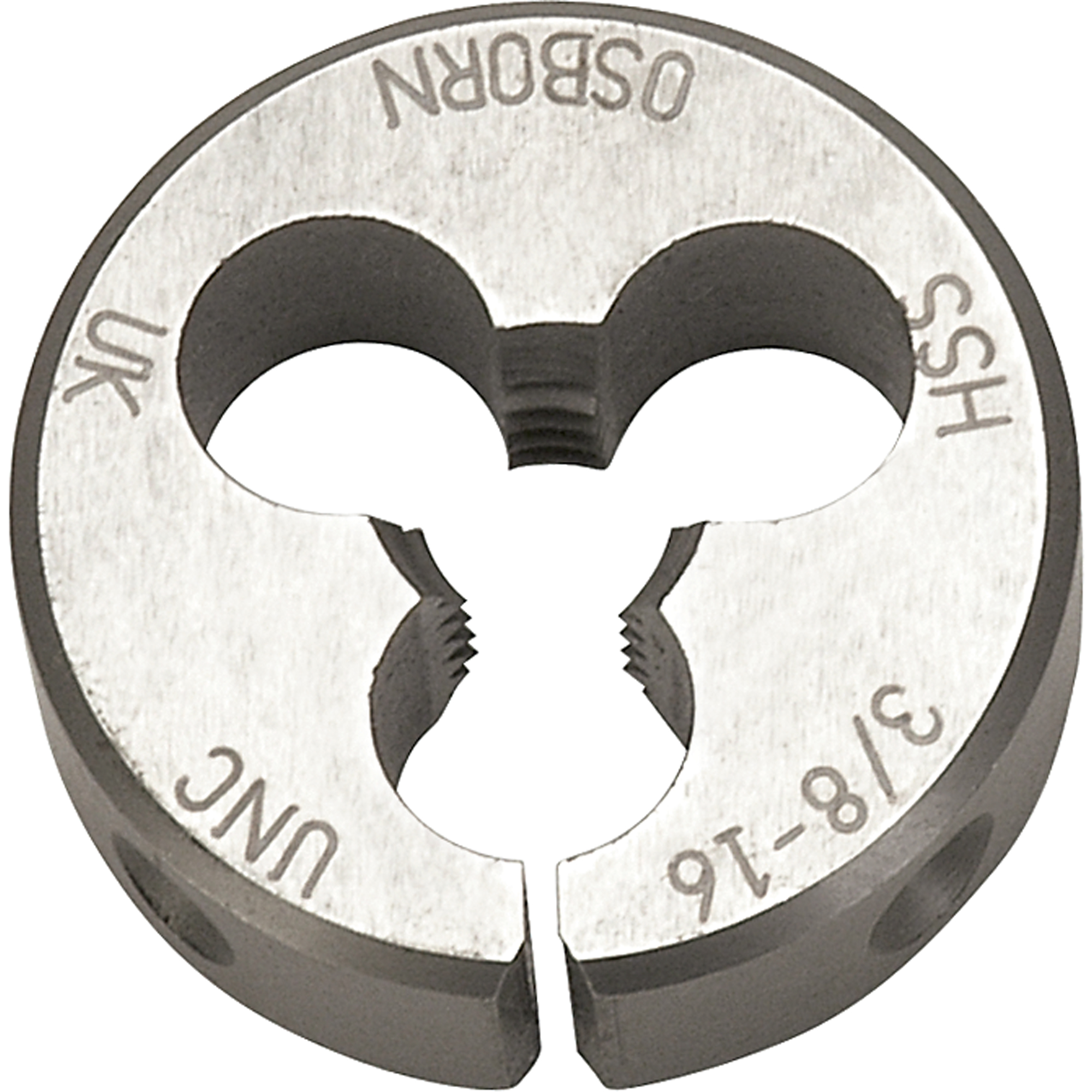 Filière ronde segmentée, Filet de M8 x 1, Acier rapide