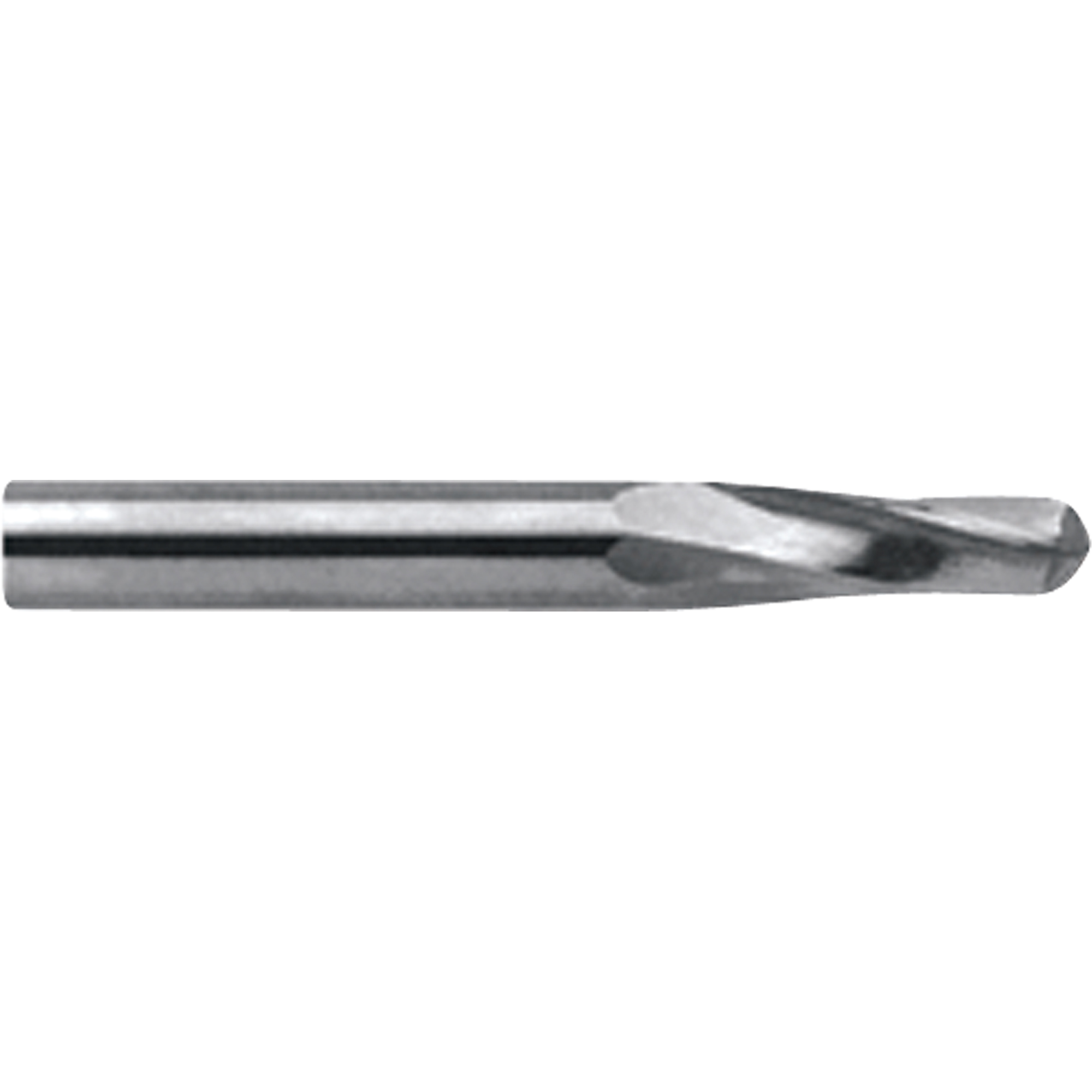 Fraise en bout allongée à embout sphérique, 1/8" dia., 2 cannelures, Carbure