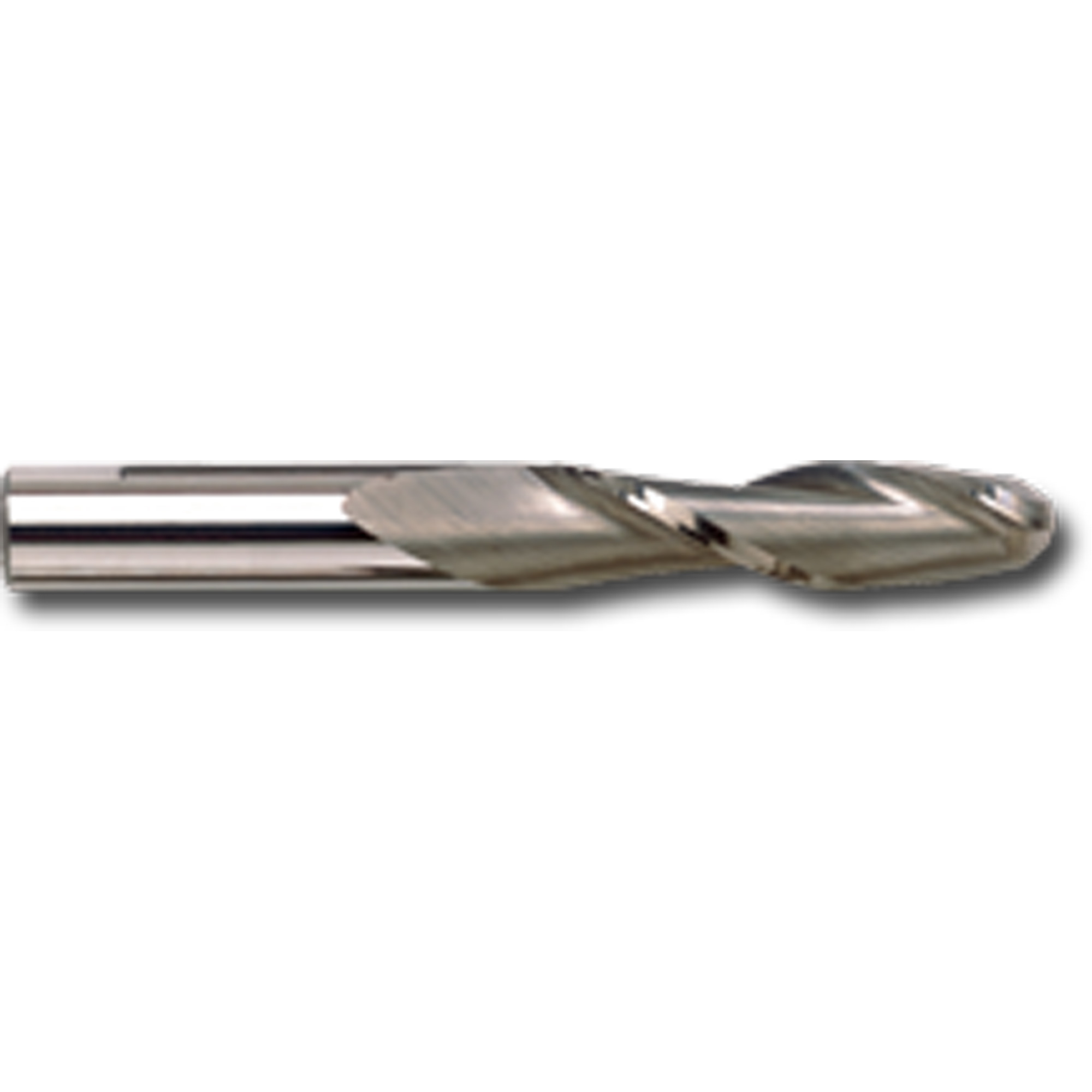 Fraise en bout extra longue à embout sphérique pour aluminium, 3/8" dia., 2 cannelures, Acier rapide