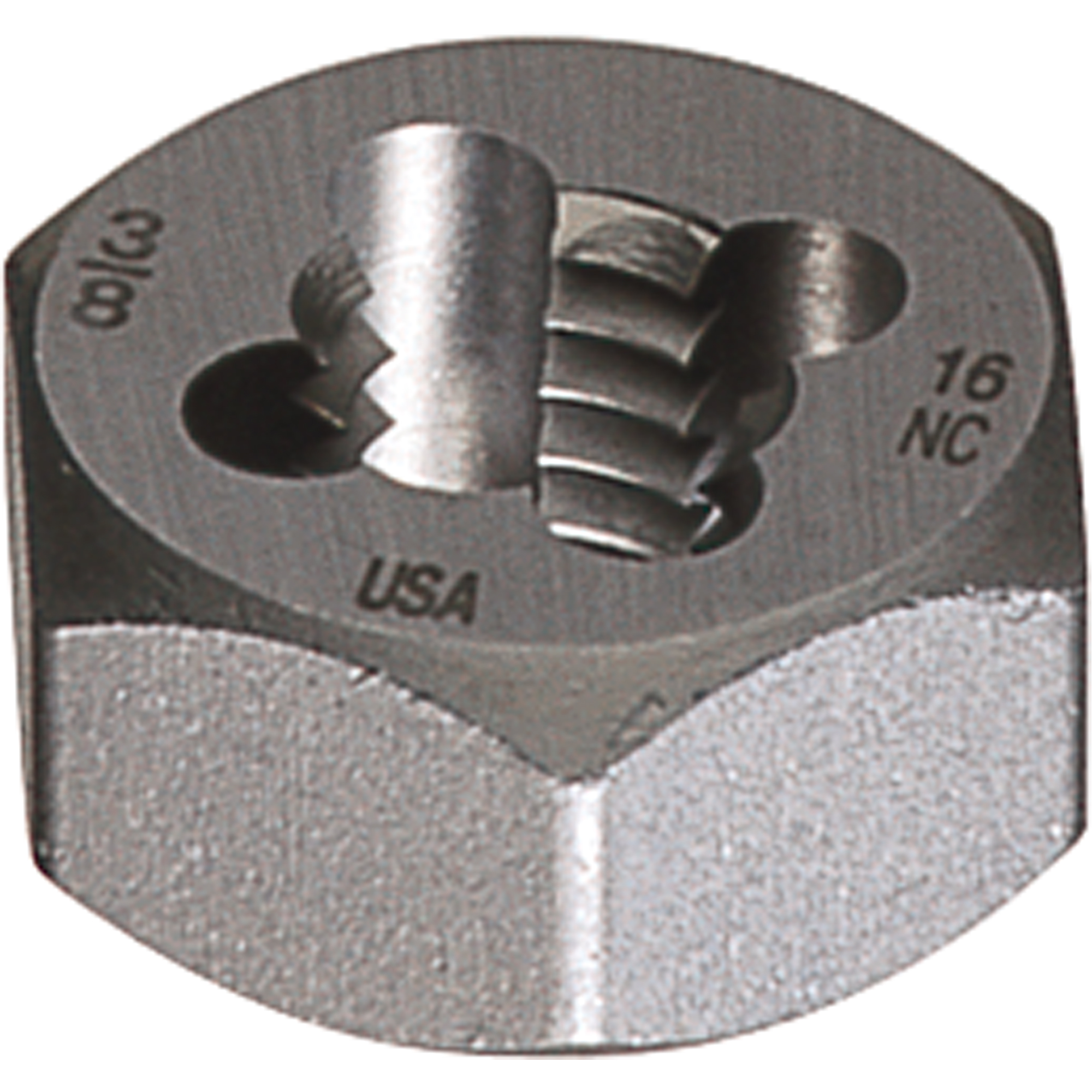 Hexagon Rethreading Dies, Bright Finish, Filet de 5/16"-18, Acier rapide