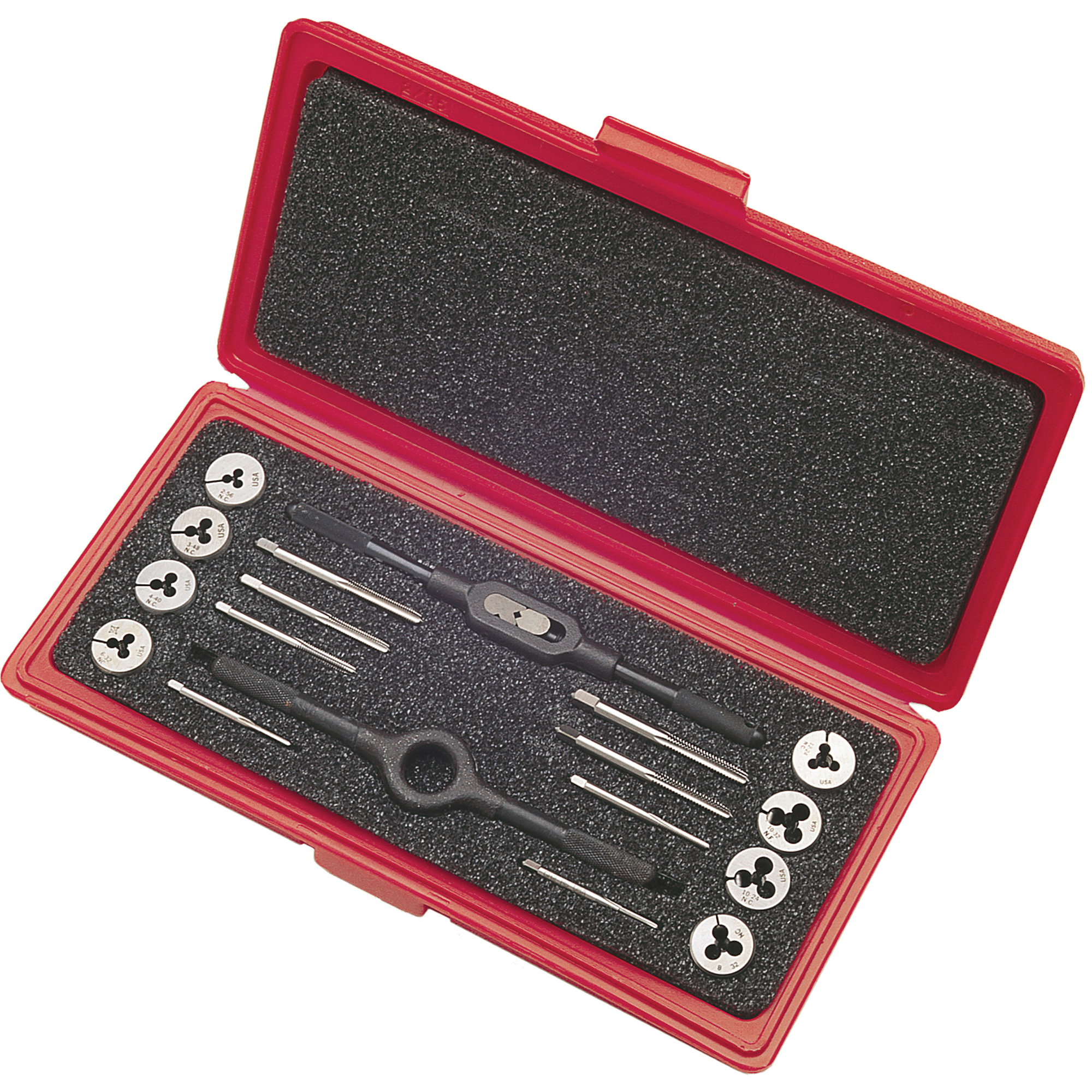 Jeux de tarauds et de filières avec tarauds manuels de production et filières rondes ajustables en acier au carbone, 8 Morceaux