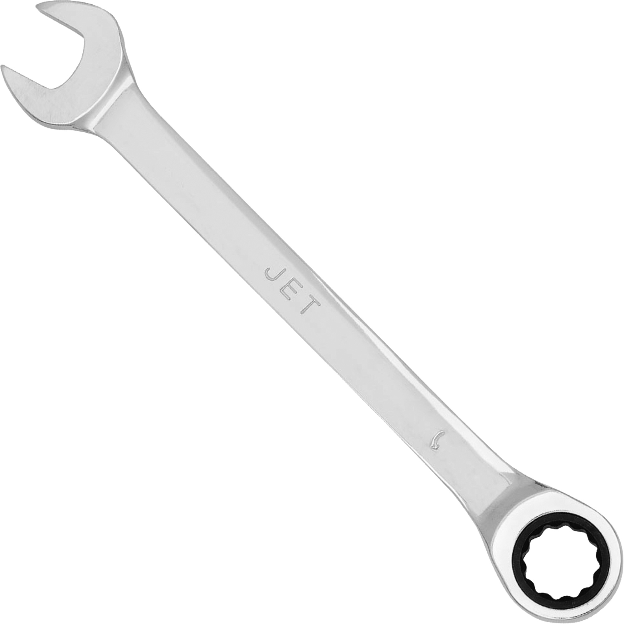 Clé mixte à cliquet à motif long non réversible, 1", Fini Chrome