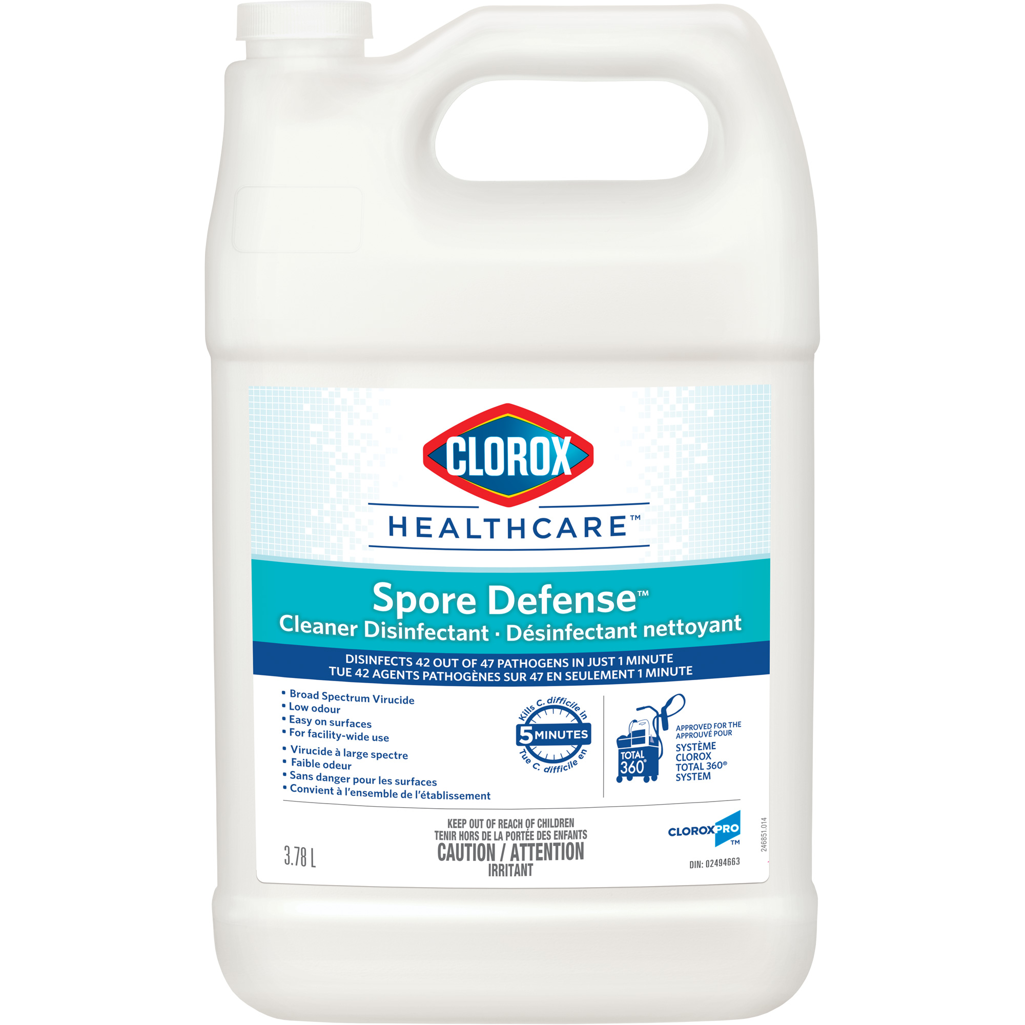 Désinfectant nettoyant Clorox HealthcareMD Spore DefenseMC, 3,78 L, Cruche