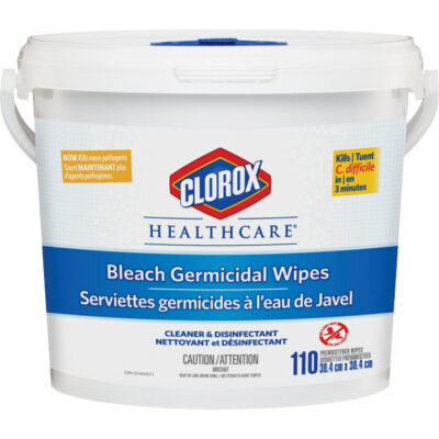 Lingettes désinfectantes à l'eau de Javel HealthcareMD, 110 lingettes