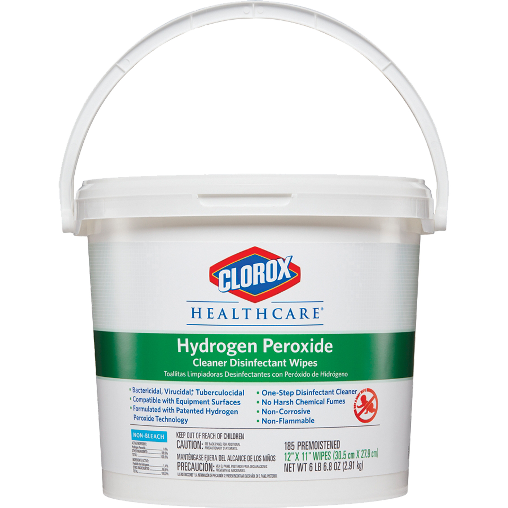Lingettes désinfectantes et nettoyantes à base de peroxyde d'hydrogène HealthcareMD, 185 lingettes