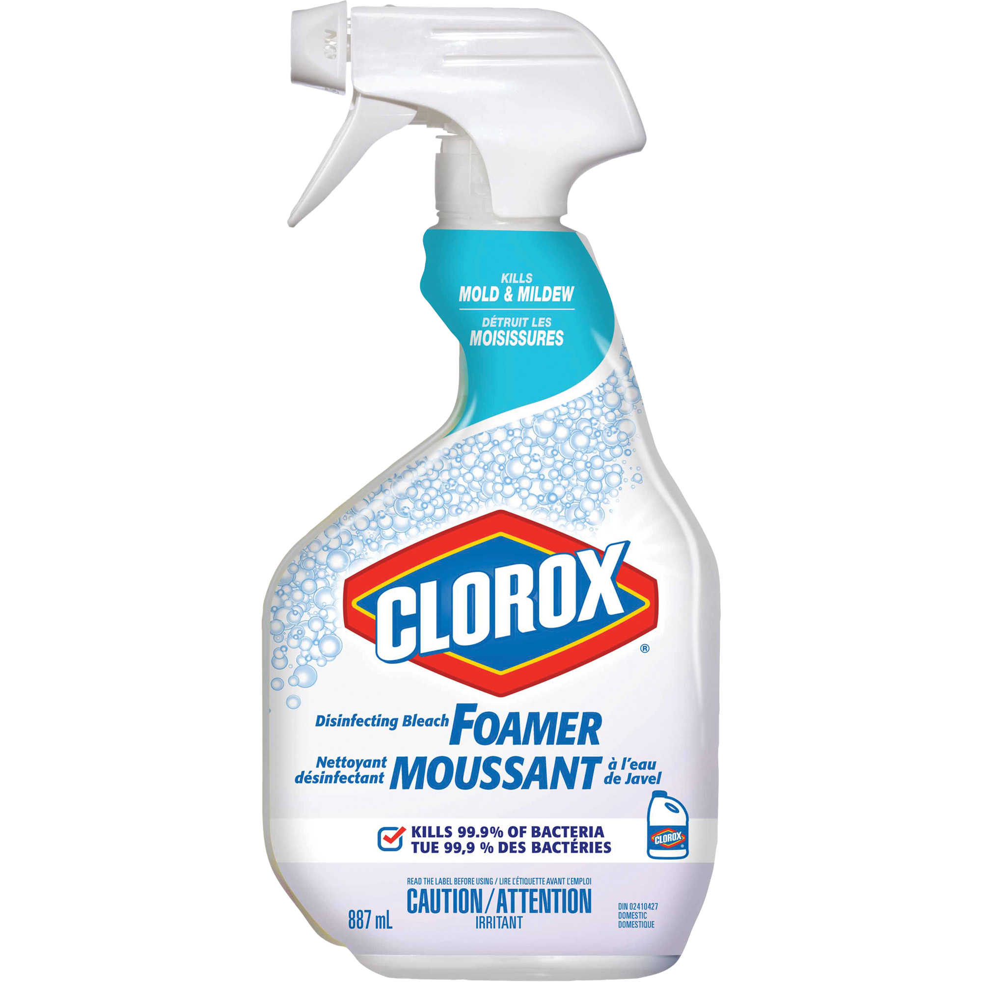 Mousse désinfectante à l'eau de Javel, 887 ml, Bouteille à gâchette