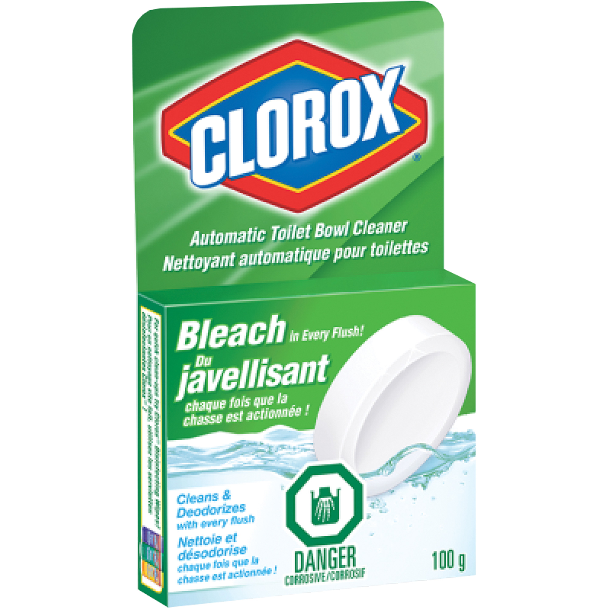 Nettoyant automatique à l'eau de Javel pour toilettes, 100 g, Tampon