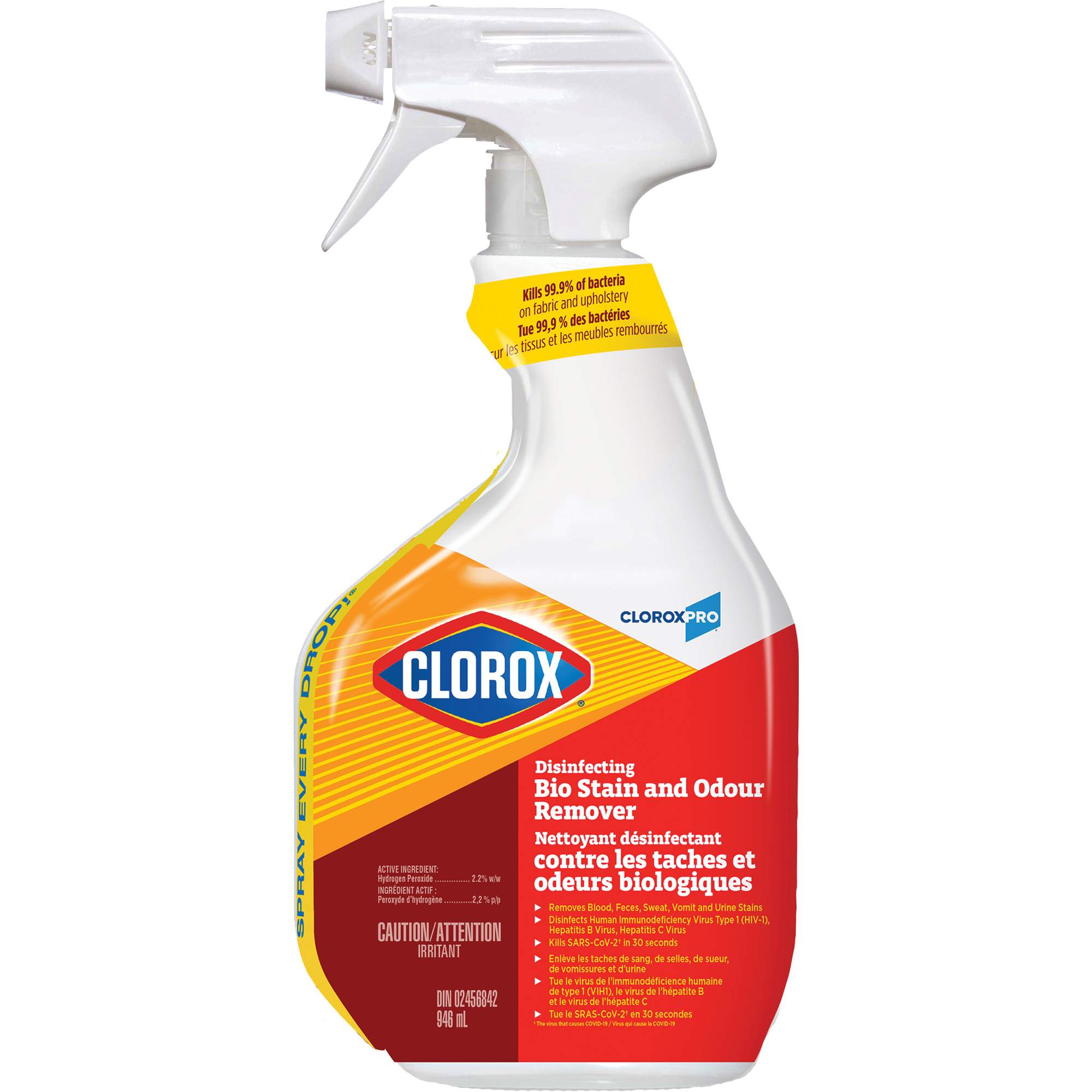 Nettoyant désinfectant contre les taches et odeurs biologiques, 946 ml, Bouteille à gâchette
