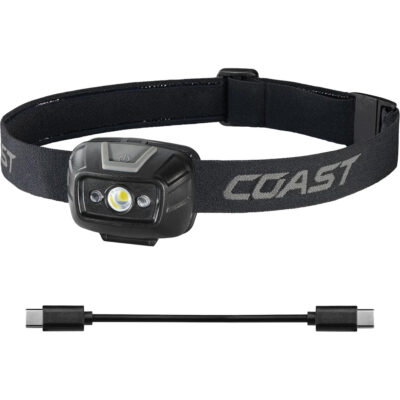 Lampe frontale projecteur à grand angle bicolore FL20R , DEL, 520 lumens, 2,5 hres de fonctionnement, piles Rechargeable