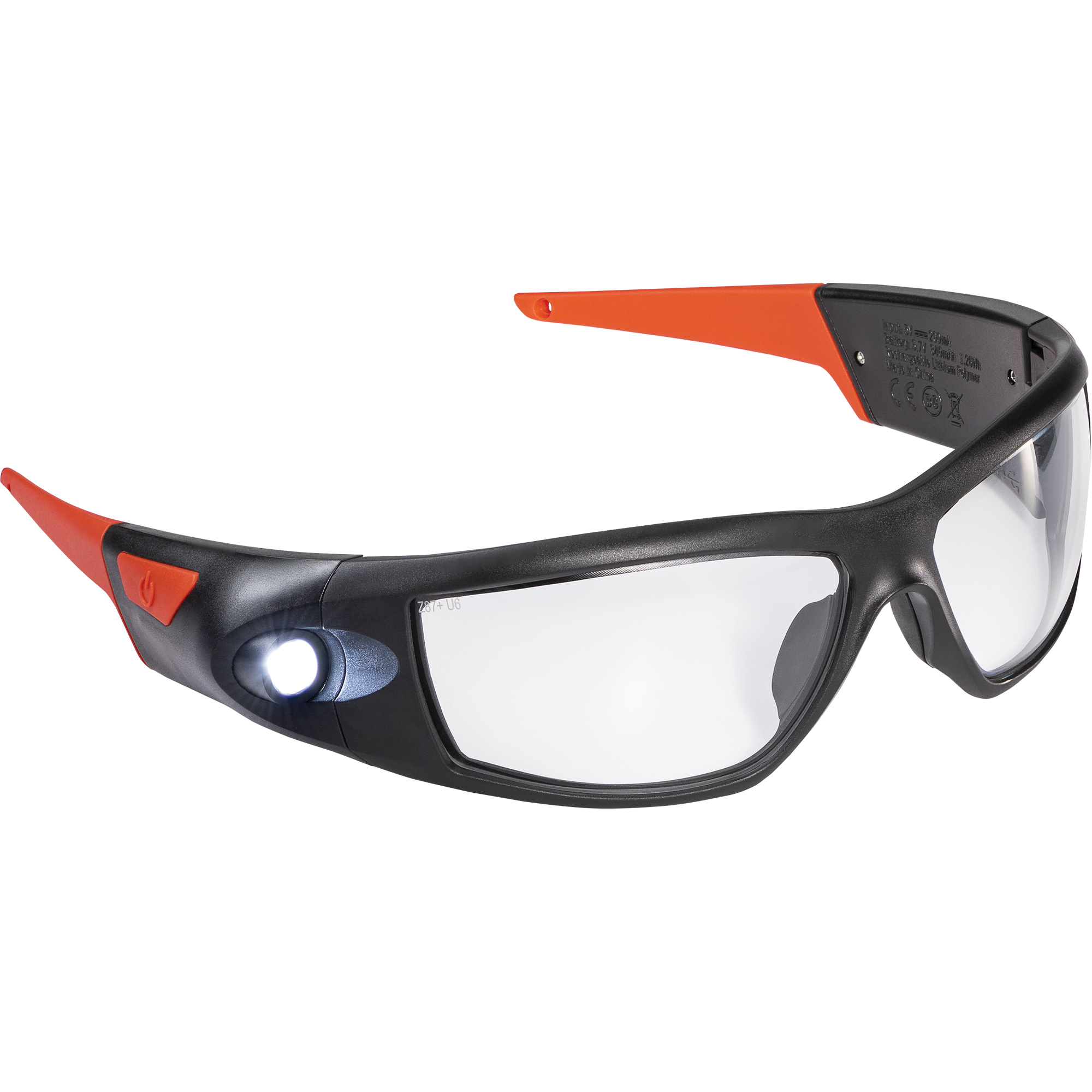 Lunettes de sécurité à faisceau d'inspection rechargeable SPG500, Lentille Transparent, ANSI Z87+