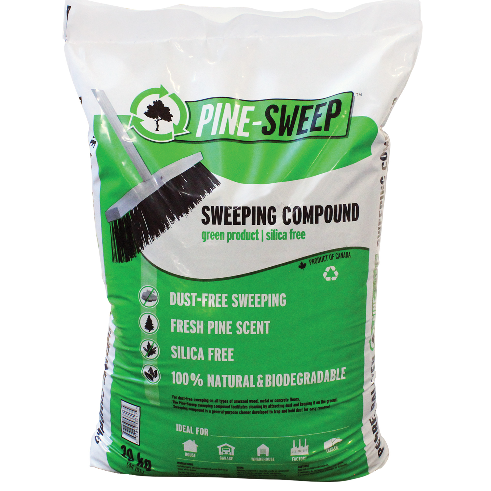 Composé de balayage biodégradable Pine Sweep, Sac, 44 lb (20 kg)