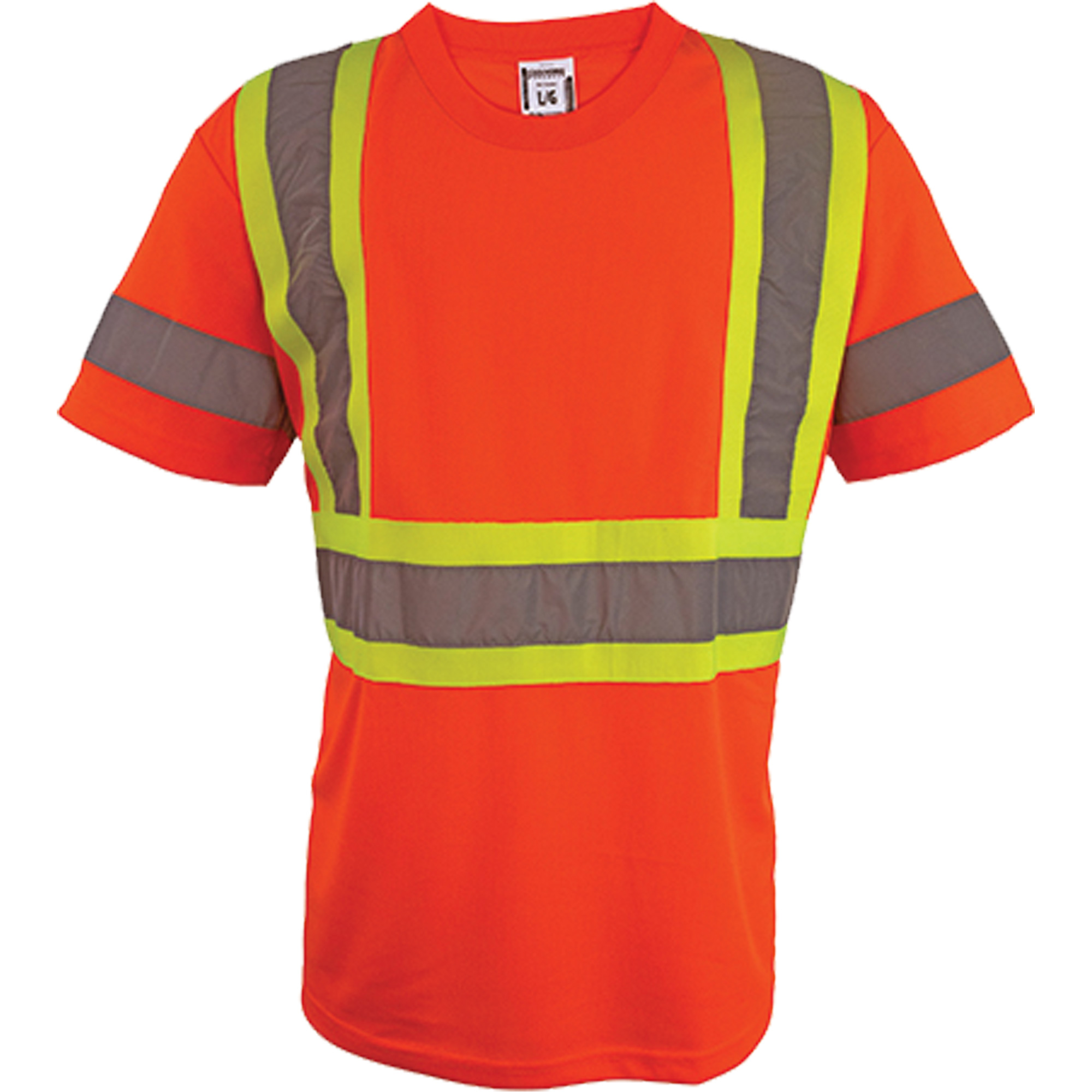 Chemise de sécurité à manches courtes, Polyester, 3T-Grand, Orange haute visibilité