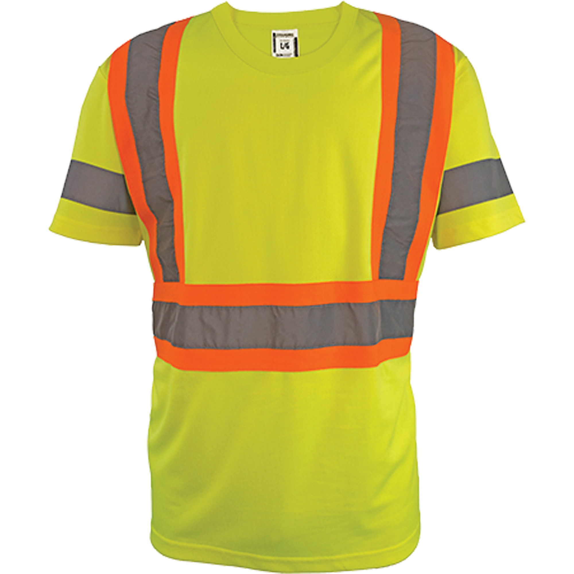 Chemise de sécurité à manches courtes, Polyester, Petit, Jaune lime haute visibilité