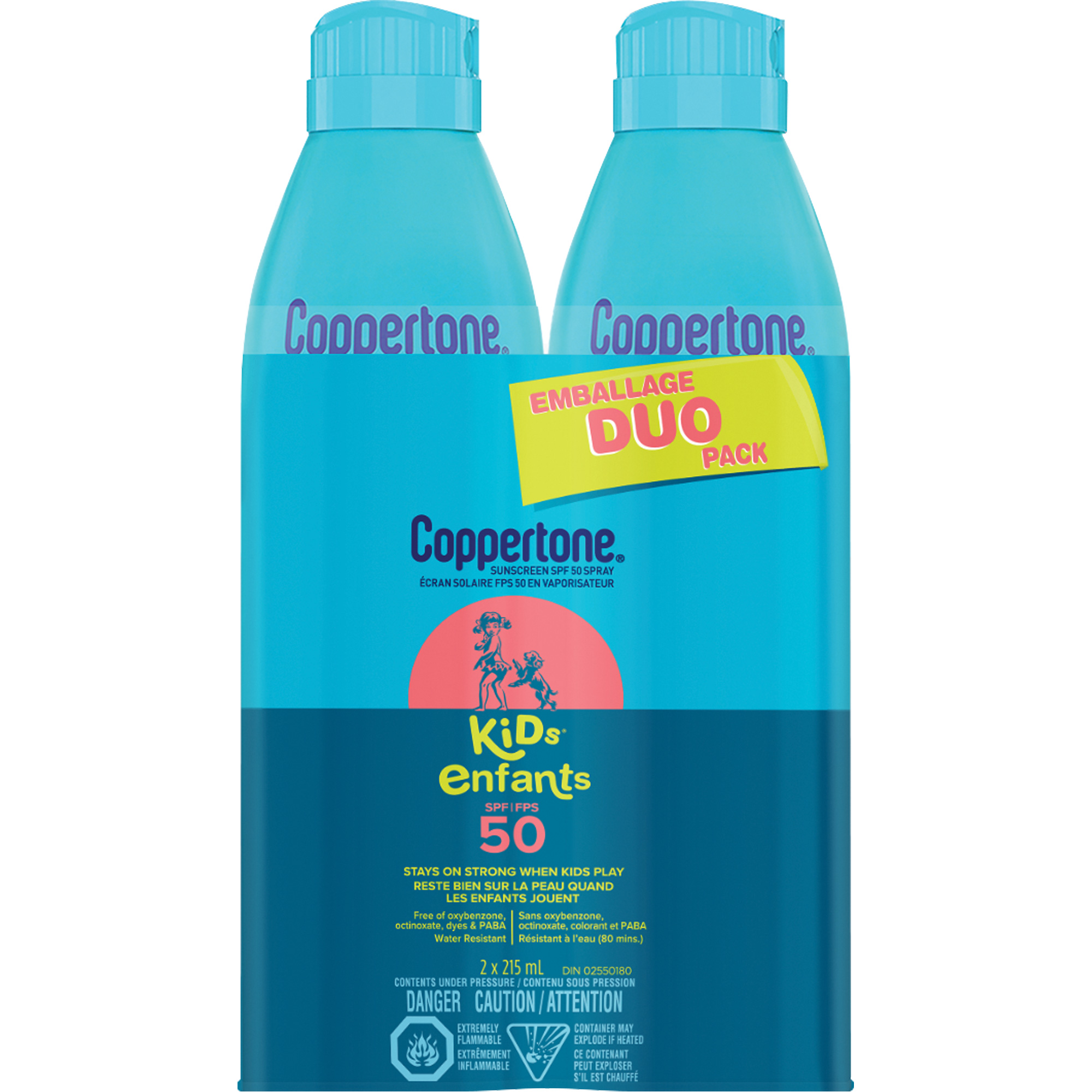 Écran solaire résistant à l'eau KidsMC, FPS 50, Aérosol