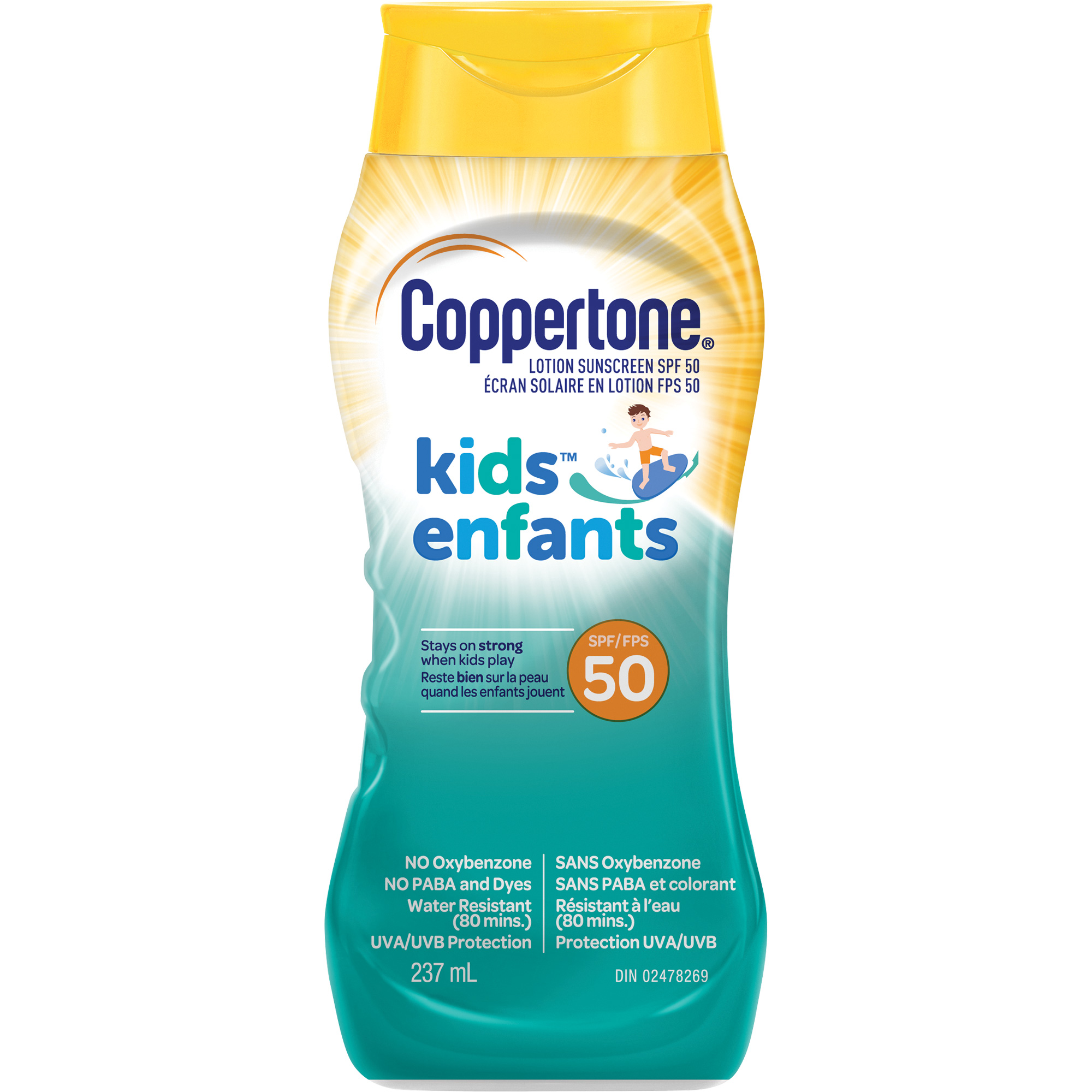 Écran solaire résistant à l'eau KidsMC, FPS 50, Lotion