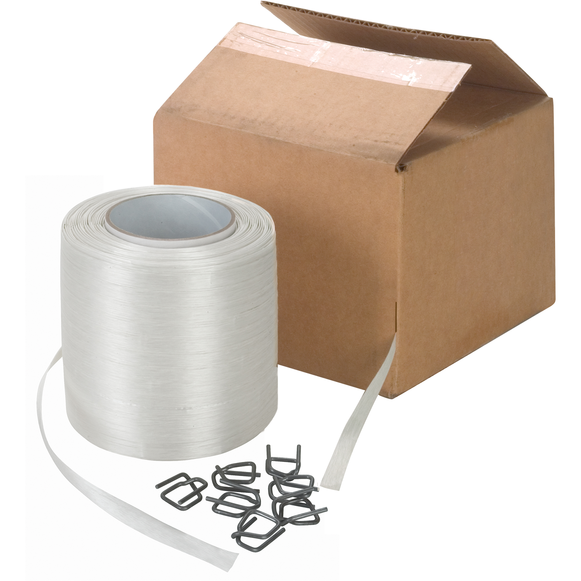 Feuillard en cordon lié, Polyester, 1/2" la x 750' lo