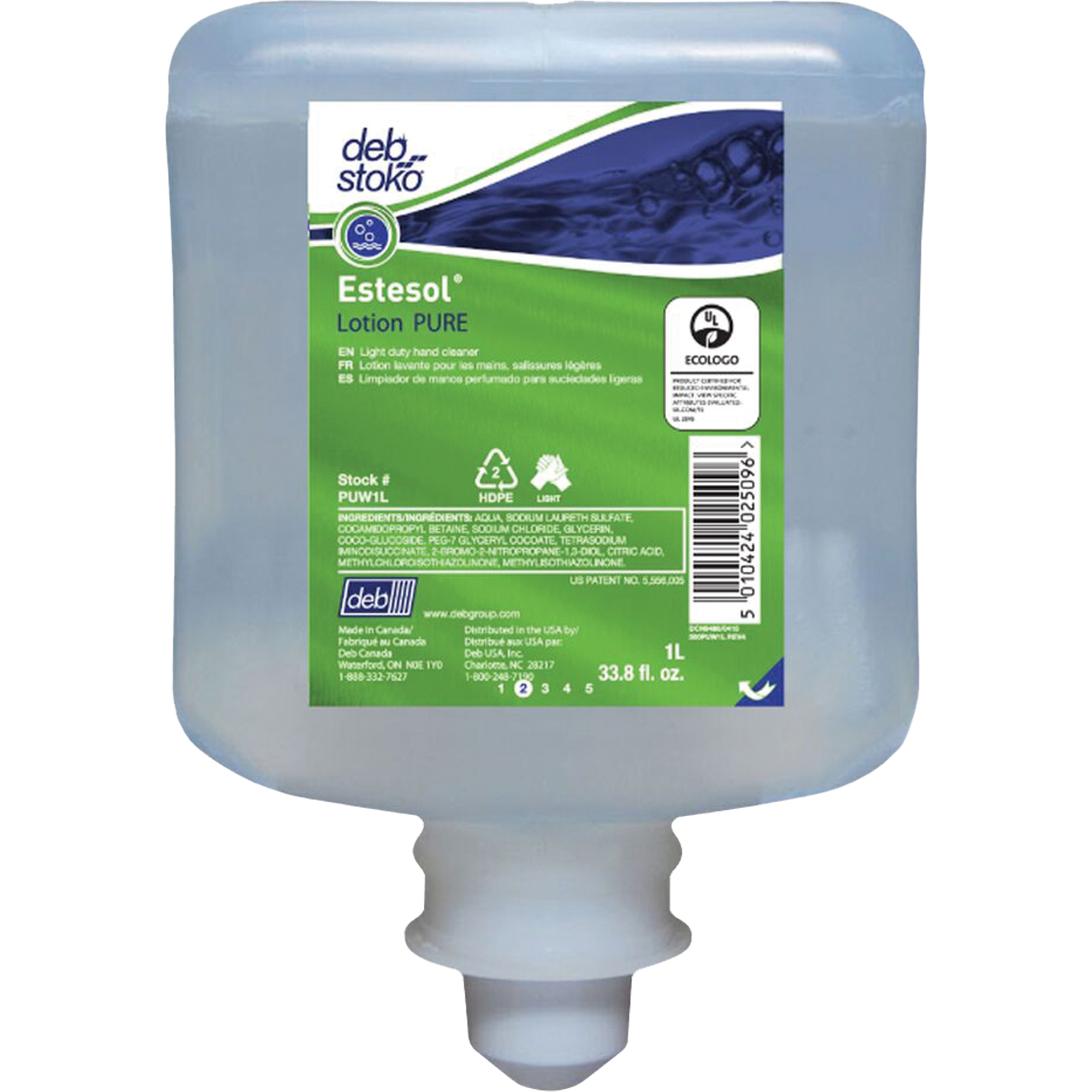 Nettoyant léger et pure pour les mains EstesolMD, Crème, 1 L, Recharge, Fraîcheur
