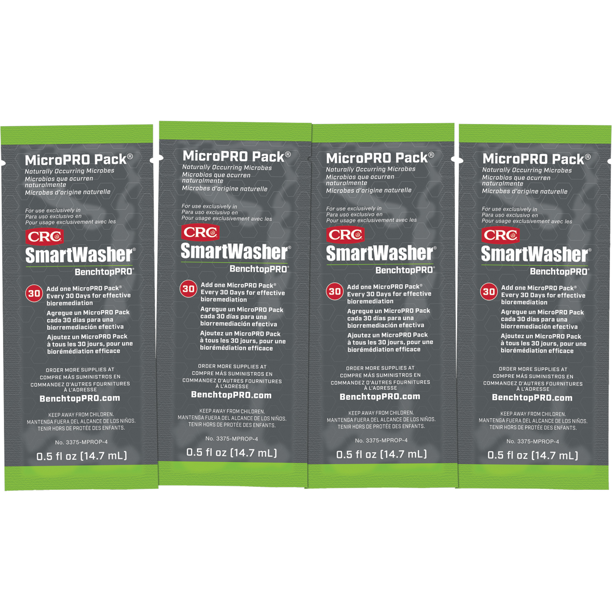 Agent nettoyant antimicrobien MicroPro PackMD, 0,5 oz, Pochette