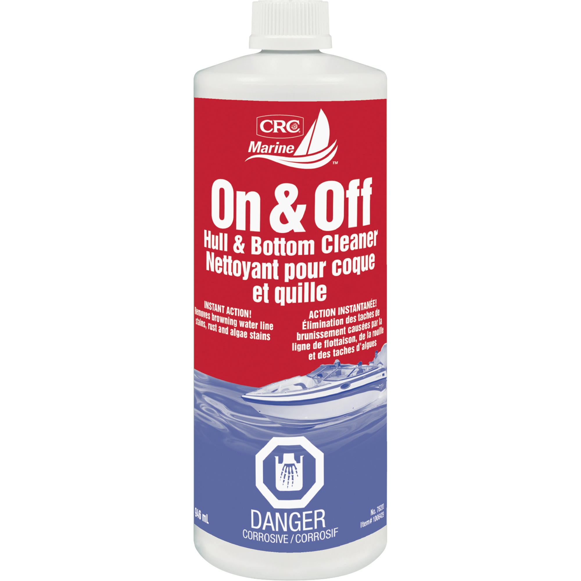 Nettoyant pour coques et parois inférieures de bateaux On & Off, 946 ml, Bouteille