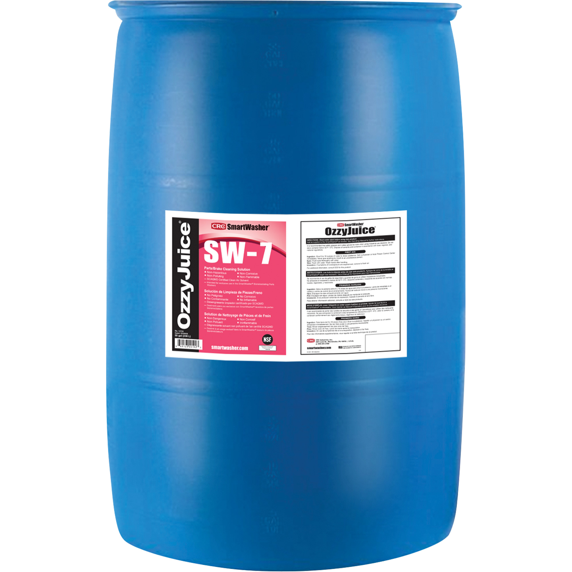 Solution nettoyante pour pièces/freins SmartWasher OzzyJuice SW-7, Baril