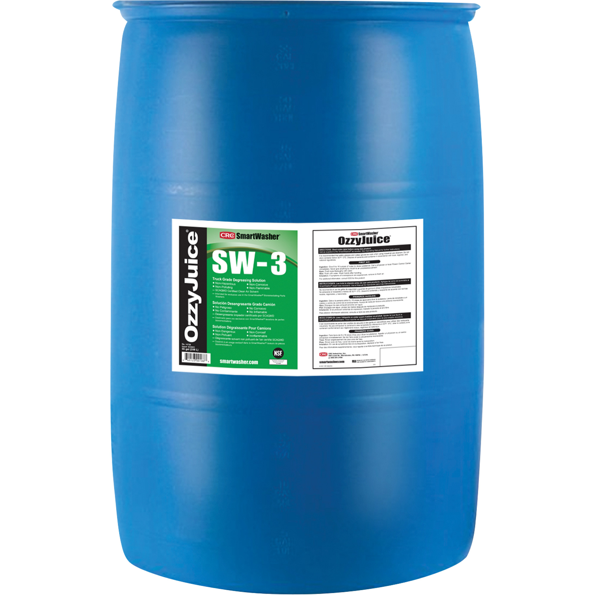 Solvant dégraissant SmartWasher OzzyJuice SW-3 pour camion, Baril