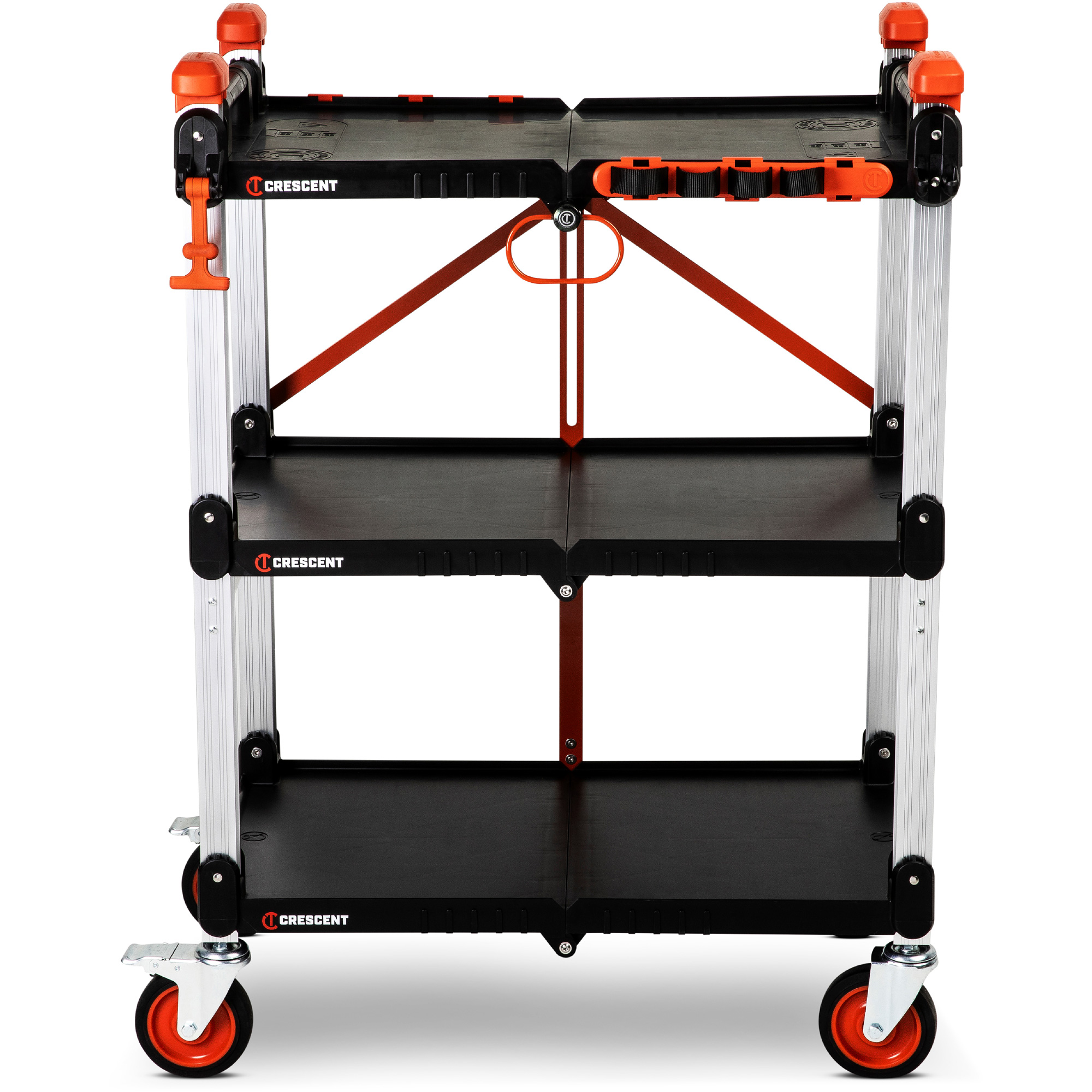 Chariot de chantier pliable à 3 étagères SITERUNNER, 30-3/5" lo x 20" la x 42-1/2" h, Noir