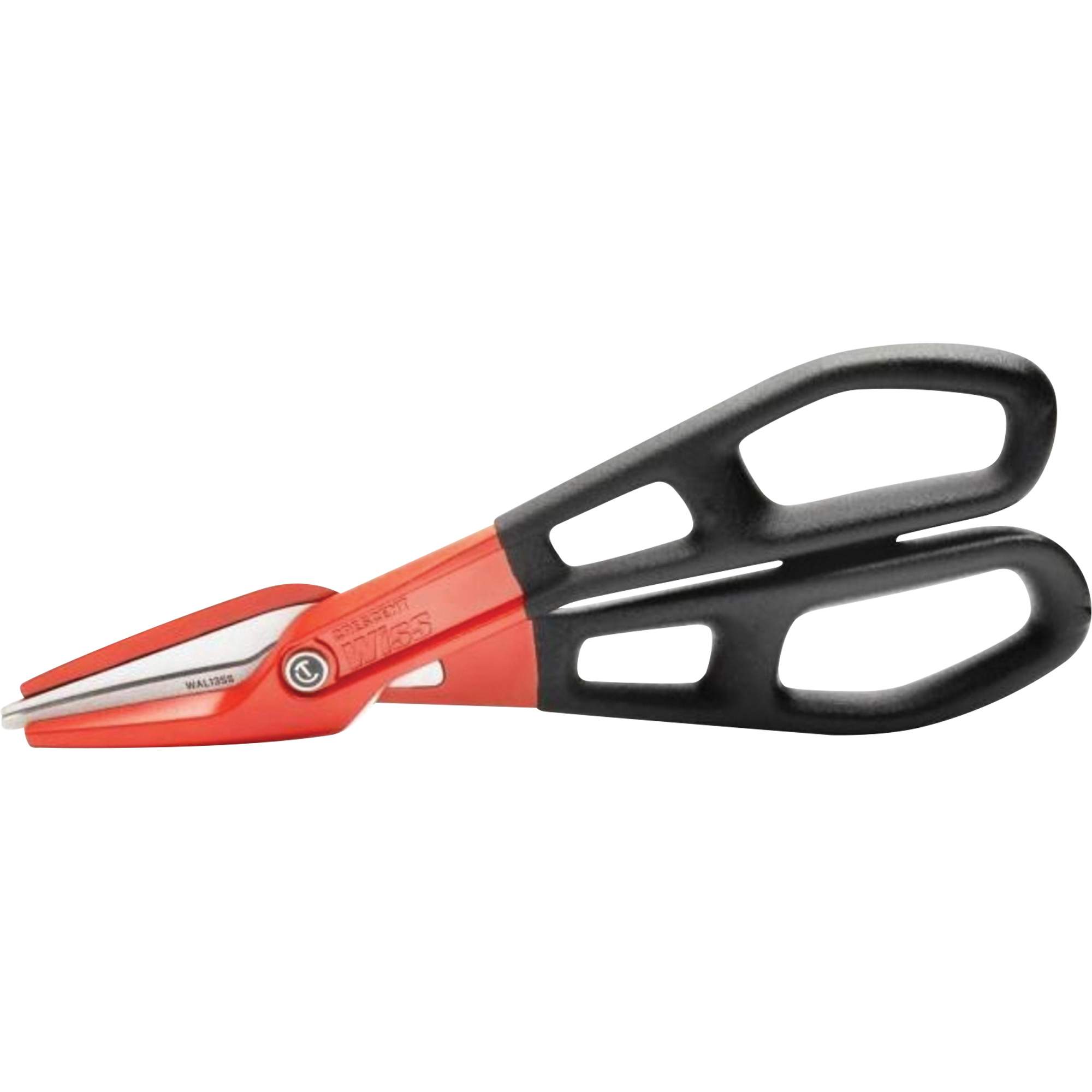 Cisaille d'étain en aluminium dentelé de 13" avec poignée trempée, Longueur de coupe de 3", Coupe Droit