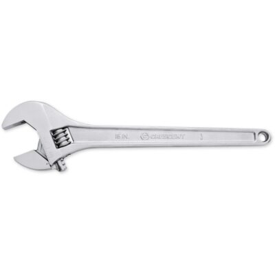 Clé à manche conique réglable — emballé sur carte, 15" lo, la max. 1-11/16"/43 mm, Chrome/Poli