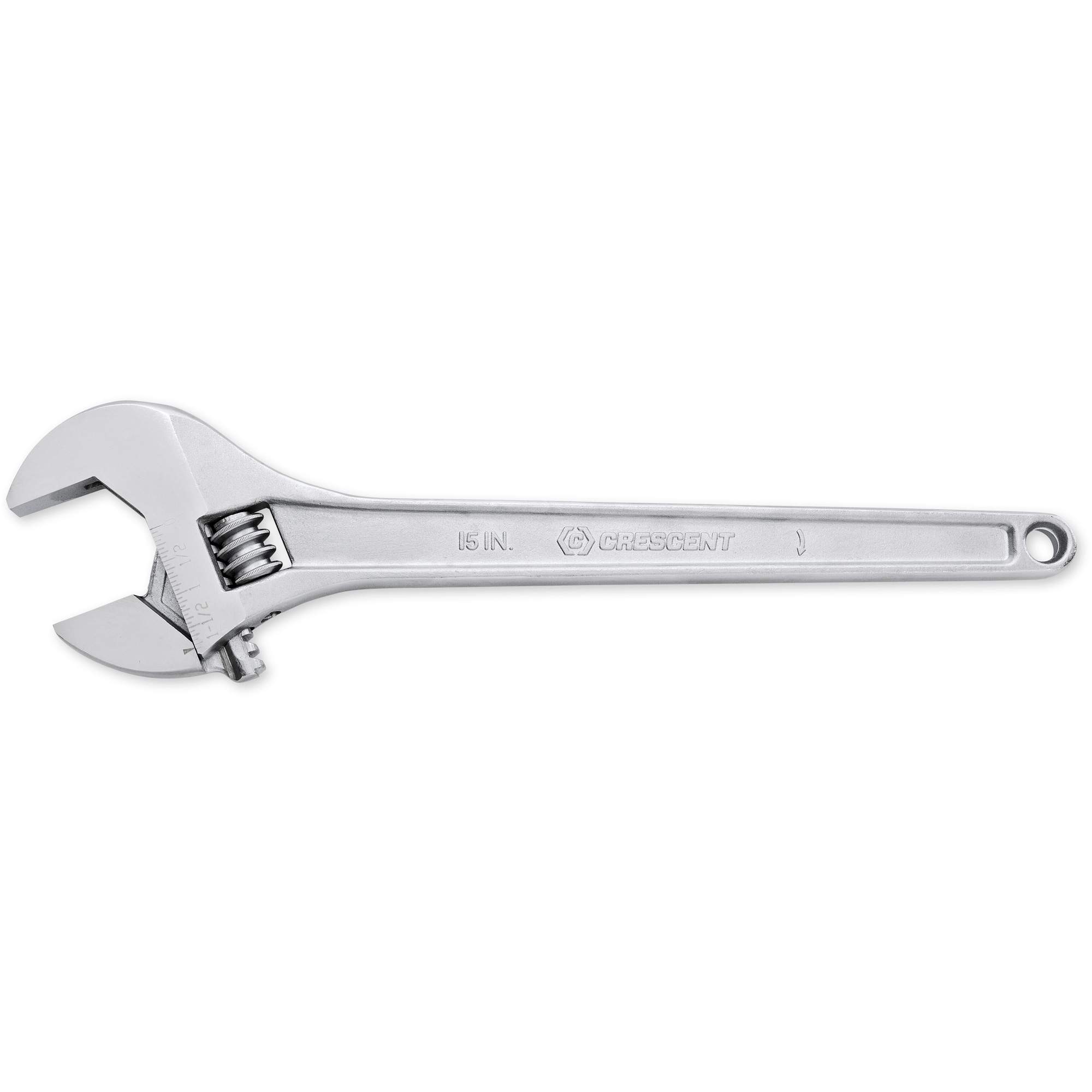 Clé à manche conique réglable — emballé sur carte, 15" lo, la max. 1-11/16"/43 mm, Chrome/Poli
