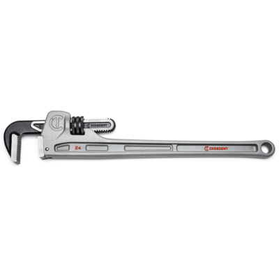 Clé à tuyaux, Cap des mâchoires 3-1/2", Longueur 24", Fini Revêtement en poudre, Prise Ergonomique