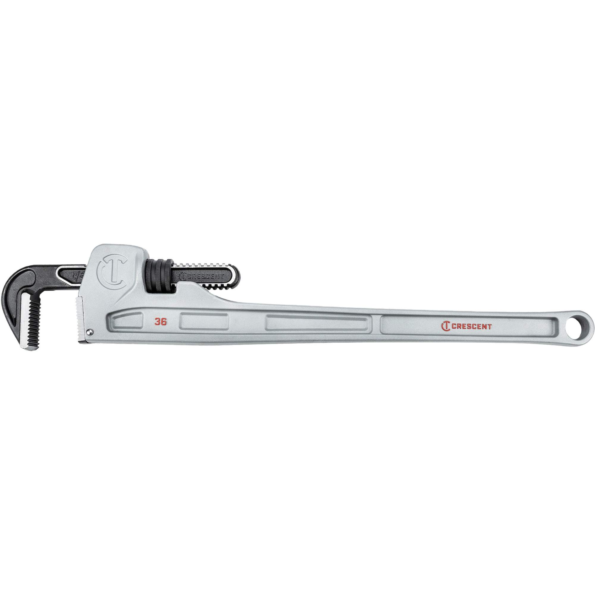 Clé à tuyaux, Cap des mâchoires 5", Longueur 36", Fini Revêtement en poudre, Prise Non-ergonomique