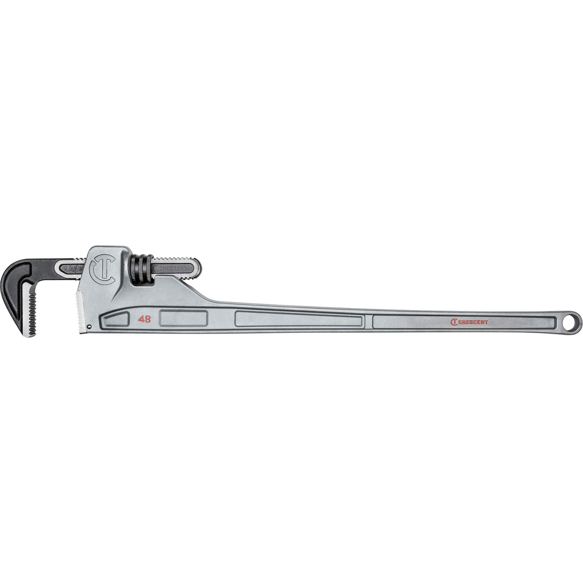 Clé à tuyaux, Cap des mâchoires 6", Longueur 48", Fini Revêtement en poudre, Prise Non-ergonomique