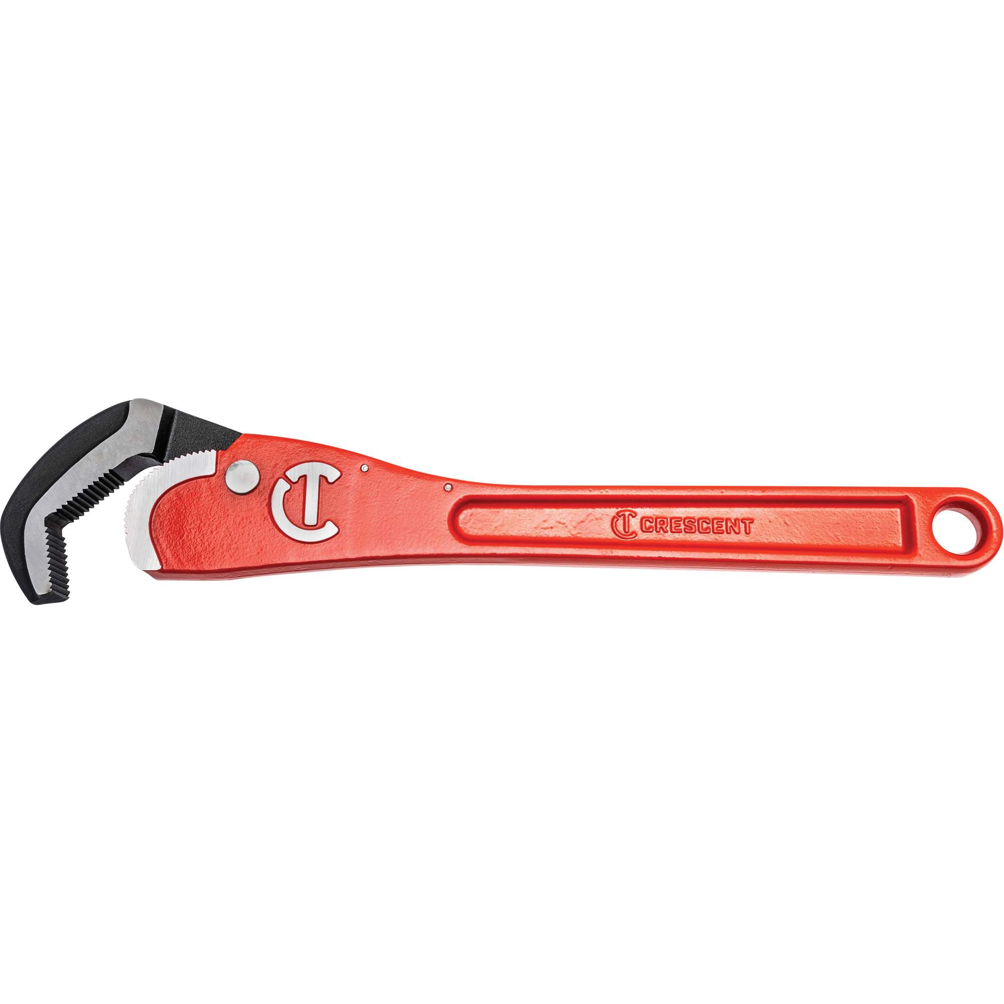 Clé pour tuyau en acier auto-ajustable, Cap des mâchoires 2-1/2", Longueur 16", Fini Revêtement en poudre, Prise Non-ergonomique