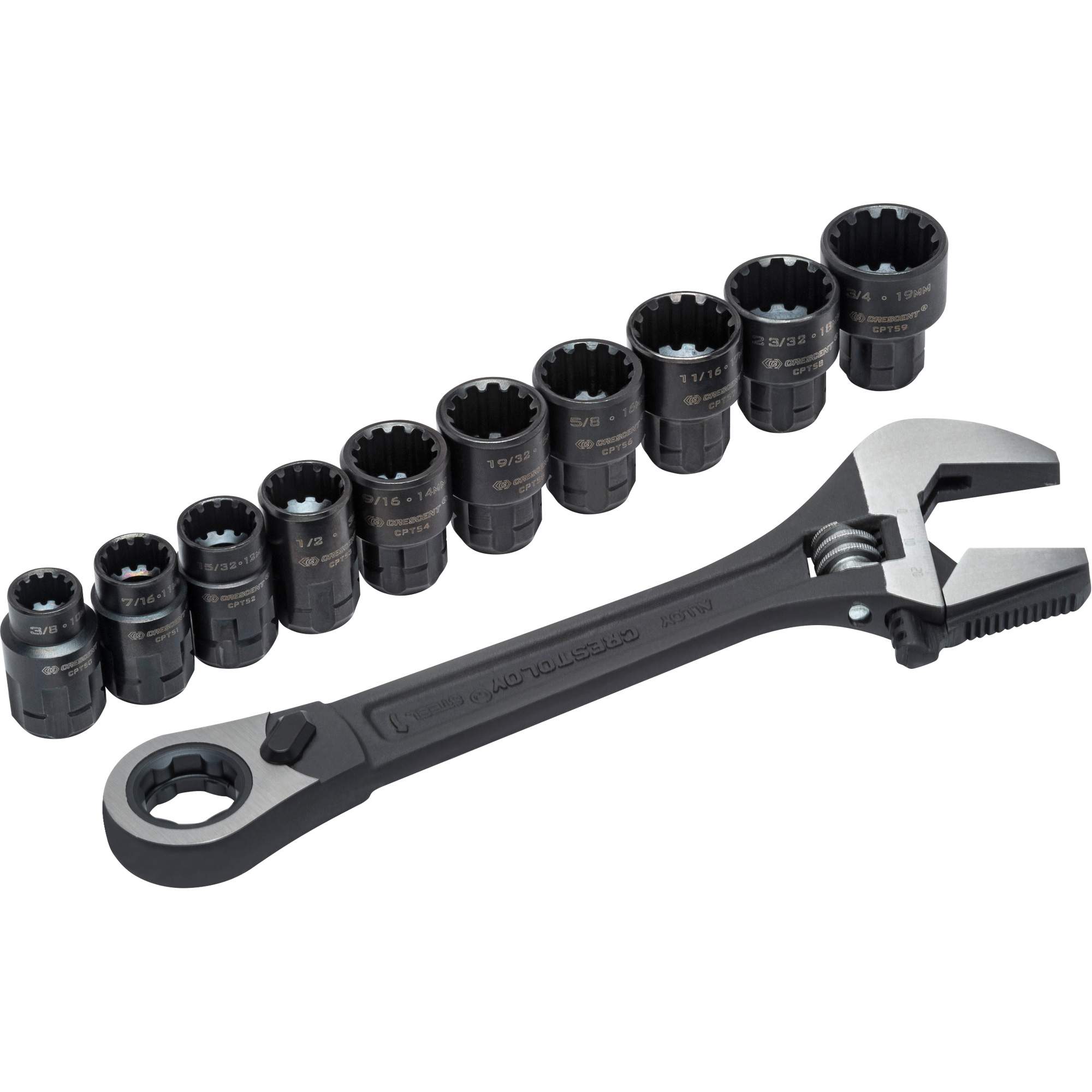 Ensemble de cannelure & clé ajustable Pass-ThruMC X6MC 11 mcx, 13" lo, la max. 2-27/50", Phosphate noir
