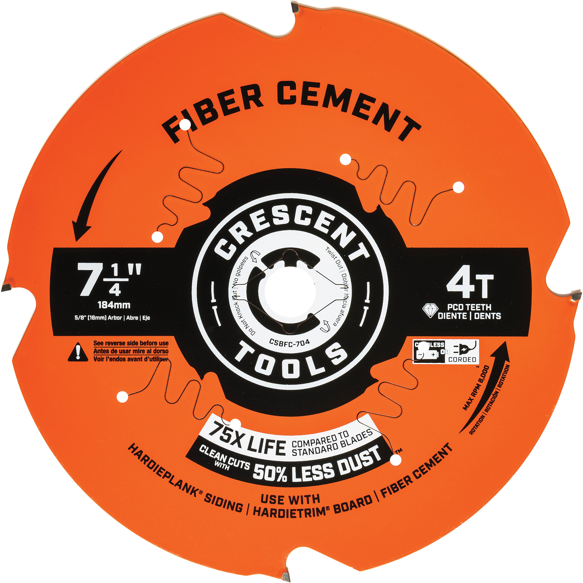 Lame de scie circulaire, 7-1/4", 4 dents, Pour Béton